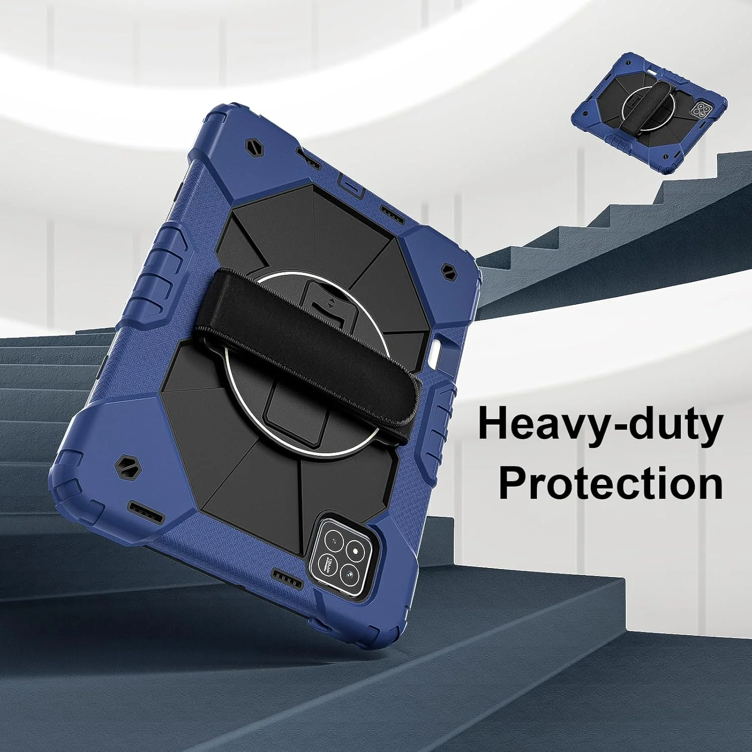 کیف تبلت رباتی nincyee برای شیائومی پد 7 پرو 11.2 اینچ 2024، کاور سیلیکونی رنگین کمانی ضد ضربه 3 در 1 با نگهدارنده مداد، بند شانه، بند دستی، پایه تاشو برای کودکان