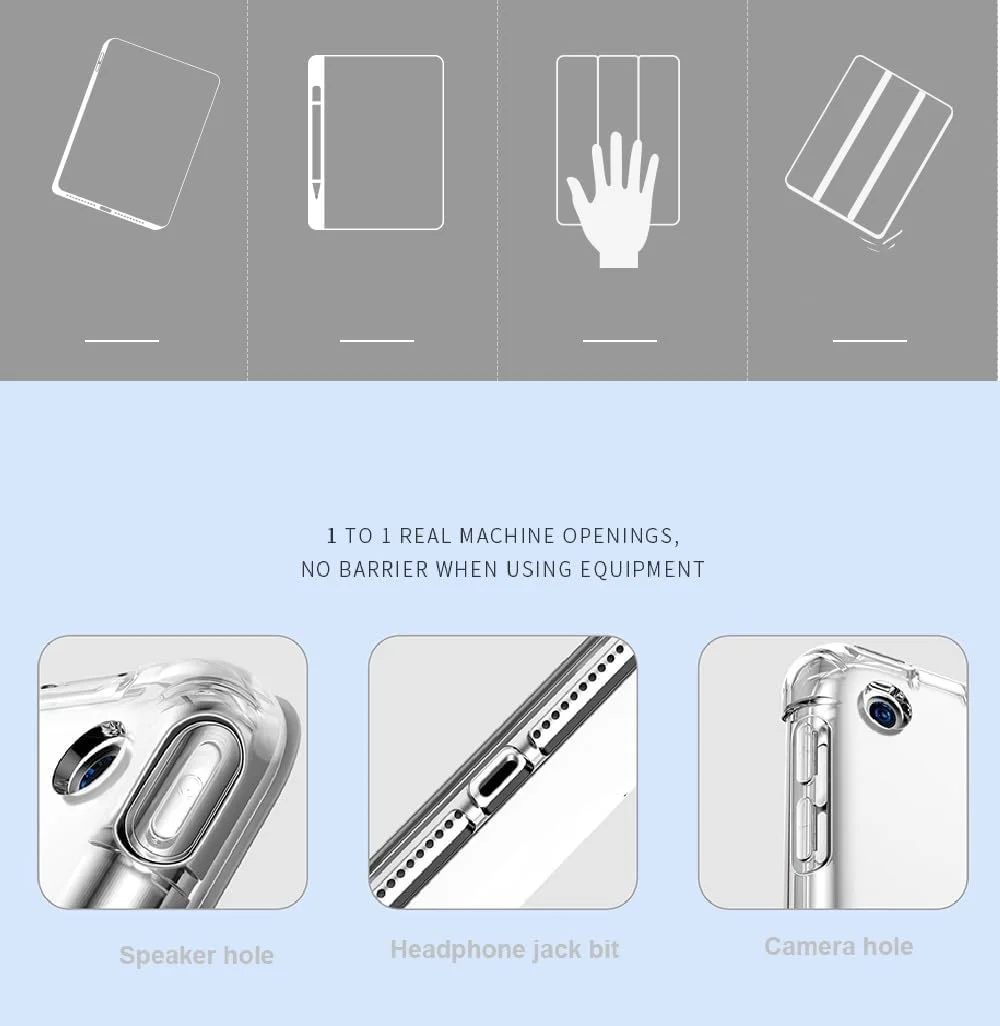 کیف تبلت سازگار با شیائومی پد 6 / پد 6 پرو 11 اینچی مدل 2023 با جای قلم، کاور هوشمند، کاور محافظ ضد ضربه با پشت TPU شفاف کیف تبلت سازگار با شیائومی پد 6 / پد 6 پرو 11 اینچی مدل 2023 با جای قلم، کاور هوشمند، کاور محافظ ضد ضربه با پشت TPU شفاف