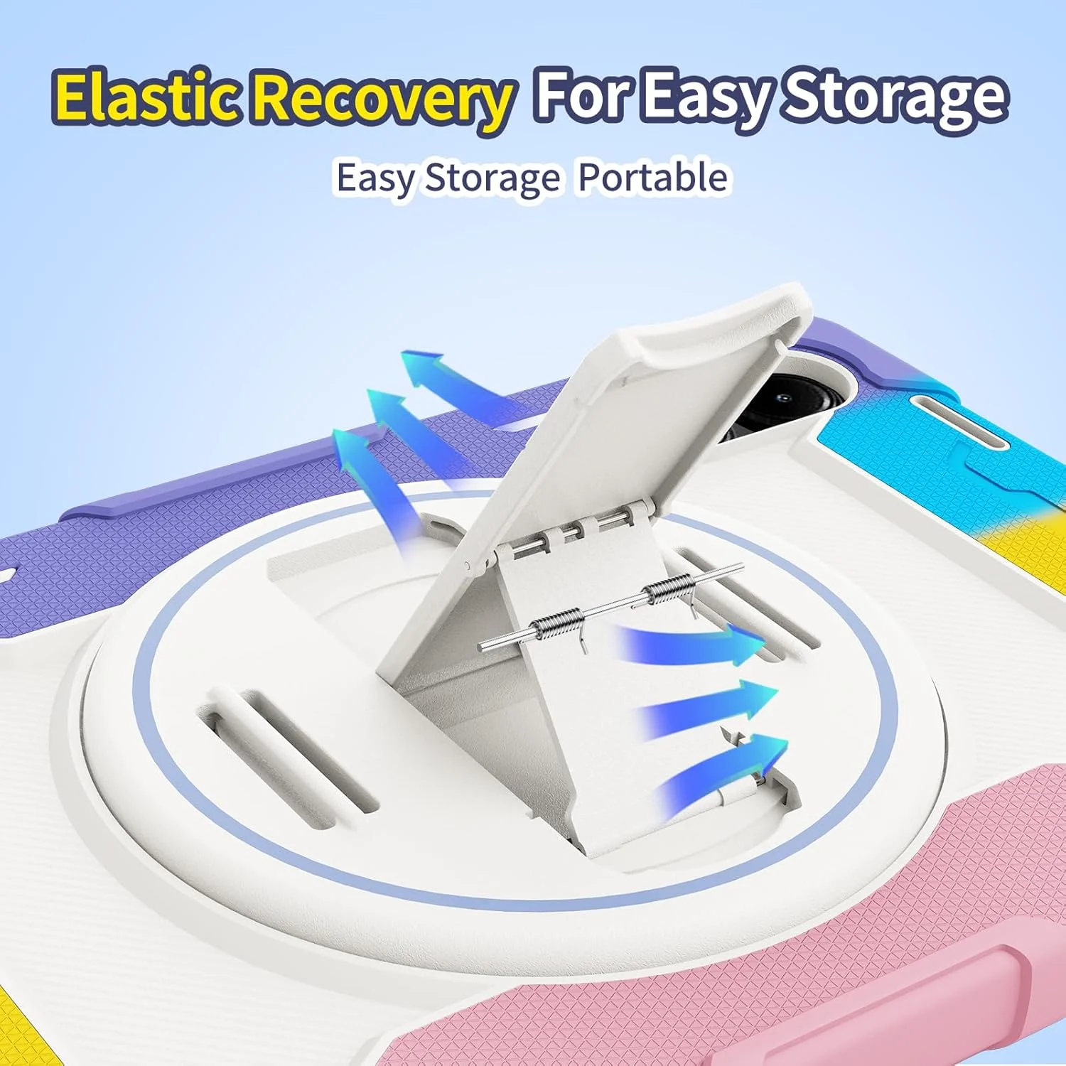 کیف تبلت nincyee برای Xiaomi Redmi Pad Pro 12.4" 2024، کیف سیلیکونی رنگین کمانی مقاوم در برابر ضربه برای کودکان با نگهدارنده مداد، بند شانه، پایه تاشو چرخشی، بند دستی کیف تبلت nincyee برای Xiaomi Redmi Pad Pro 12.4" 2024، کیف سیلیکونی رنگین کمانی مقاوم در برابر ضربه برای کودکان با نگهدارنده مداد، بند شانه، پایه تاشو چرخشی، بند دستی