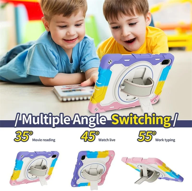 کاور تبلت کودکانه Gruattreay سازگار با شیائومی Redmi Pad 2 11 اینچ 2025، دارای پایه چند زاویه ای + بند دستی چرخان 360 درجه، کاور تبلت ضد ضربه 3 در 1 به همراه بند شانه (صورتی رنگارنگ) کاور تبلت کودکانه Gruattreay سازگار با شیائومی Redmi Pad 2 11 اینچ 2025، دارای پایه چند زاویه ای + بند دستی چرخان 360 درجه، کاور تبلت ضد ضربه 3 در 1 به همراه بند شانه (صورتی رنگارنگ)