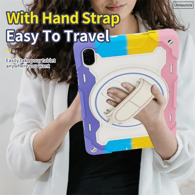 کاور تبلت کودکانه Gruattreay سازگار با شیائومی Redmi Pad 2 11 اینچ 2025، دارای پایه چند زاویه ای + بند دستی چرخان 360 درجه، کاور تبلت ضد ضربه 3 در 1 به همراه بند شانه (صورتی رنگارنگ) کاور تبلت کودکانه Gruattreay سازگار با شیائومی Redmi Pad 2 11 اینچ 2025، دارای پایه چند زاویه ای + بند دستی چرخان 360 درجه، کاور تبلت ضد ضربه 3 در 1 به همراه بند شانه (صورتی رنگارنگ)