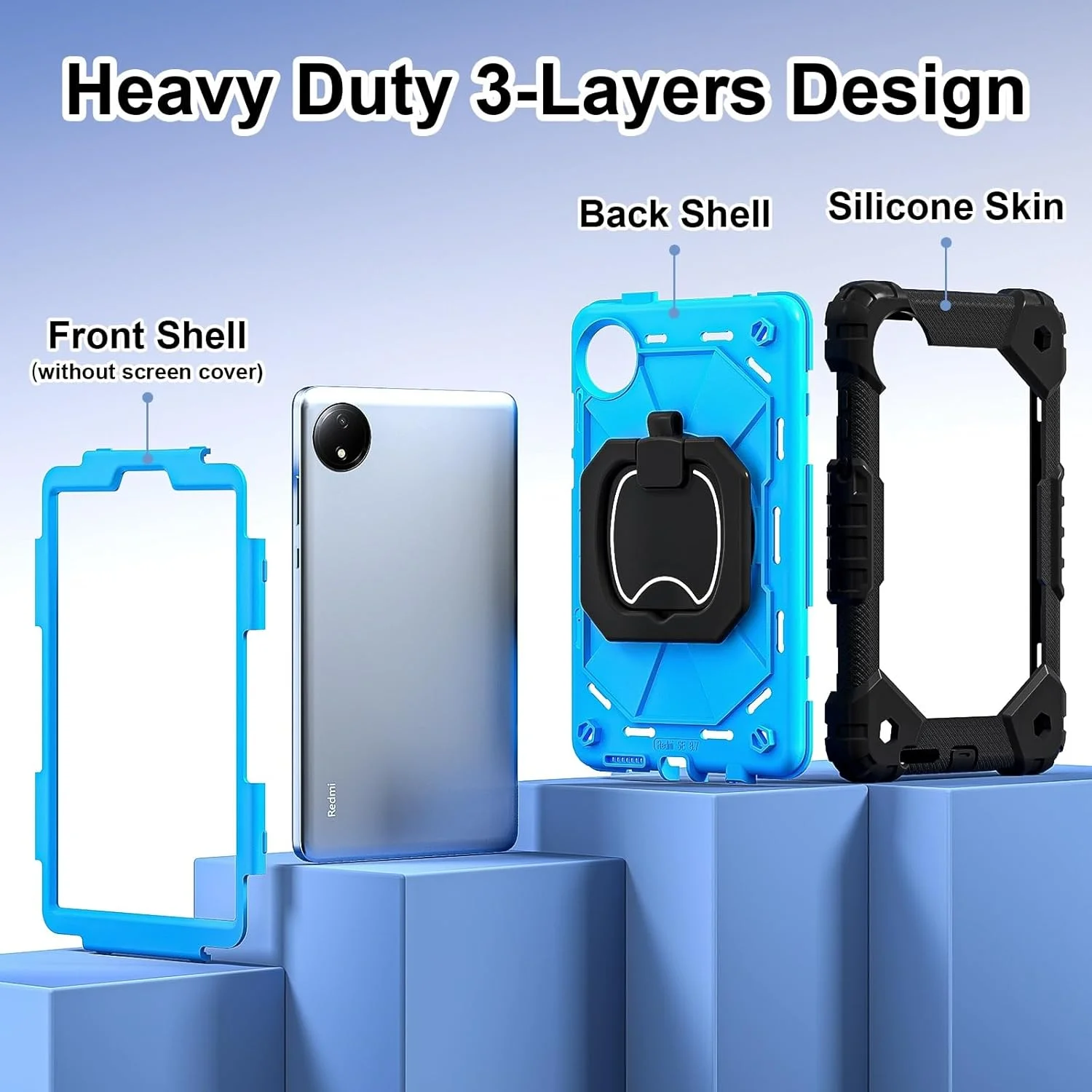 Travel with Tablet Case Compatible with Xiaomi Redmi Pad SE 8.7/Redmi Pad SE 4G 2024 Release, Rugged Shockproof Case, Protective Case with 360° Rotatable Stand + Wrist Strap + Travel with Tablet Case Compatible with Xiaomi Redmi Pad SE 8.7/Redmi Pad SE 4G 2024 Release, Rugged Shockproof Case, Protective Case with 360° Rotatable Stand + Wrist Strap +