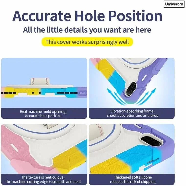 کاور تبلت کودکانه Gruattreay سازگار با شیائومی Redmi Pad 2 11 اینچ 2025، دارای پایه چند زاویه ای + بند دستی چرخان 360 درجه، کاور تبلت ضد ضربه 3 در 1 به همراه بند شانه (صورتی رنگارنگ) کاور تبلت کودکانه Gruattreay سازگار با شیائومی Redmi Pad 2 11 اینچ 2025، دارای پایه چند زاویه ای + بند دستی چرخان 360 درجه، کاور تبلت ضد ضربه 3 در 1 به همراه بند شانه (صورتی رنگارنگ)