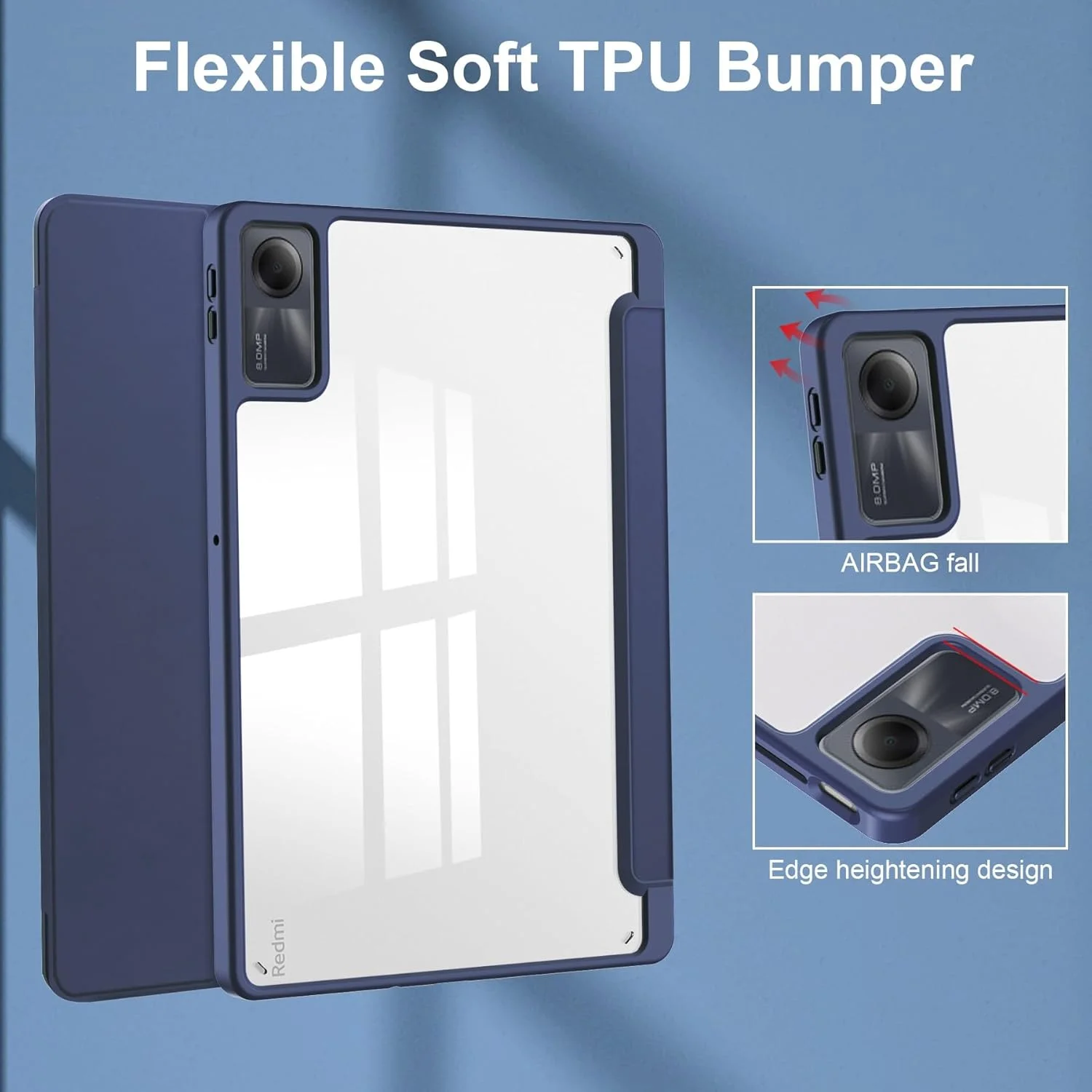 Tablet Travel Slim Case Compatible with Xiaomi Redmi Pad SE 11 Inch 2023 Case with Clear Back and Shockproof TPU Frame Cover, Support Sleep/Wake Tablet Travel Slim Case Compatible with Xiaomi Redmi Pad SE 11 Inch 2023 Case with Clear Back and Shockproof TPU Frame Cover, Support Sleep/Wake