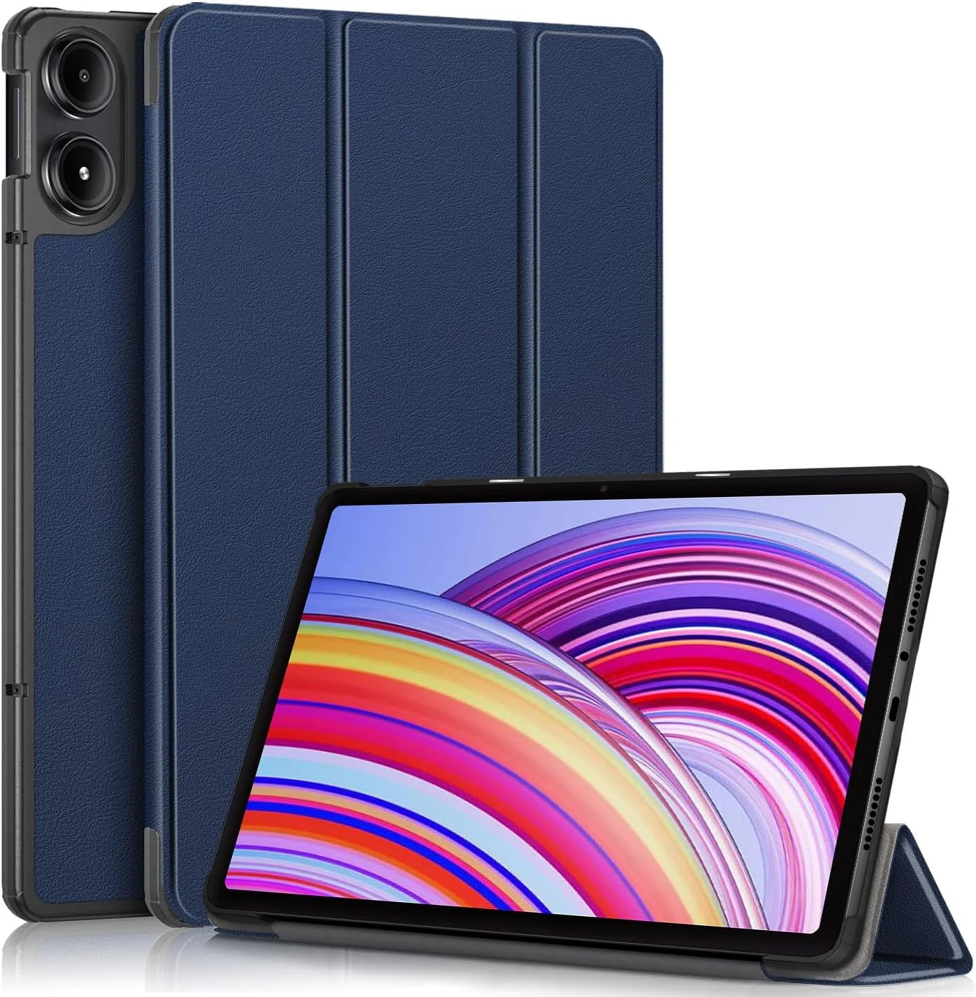 کیف تبلت TOPCASE برای تبلت شیائومی Redmi Pad Pro سایز 12.1 اینچ / تبلت شیائومی Poco Pad 2024 سایز 12.1 اینچ، کیف محافظ باریک با عملکرد خواب/بیدار خودکار و استند، آبی تیره