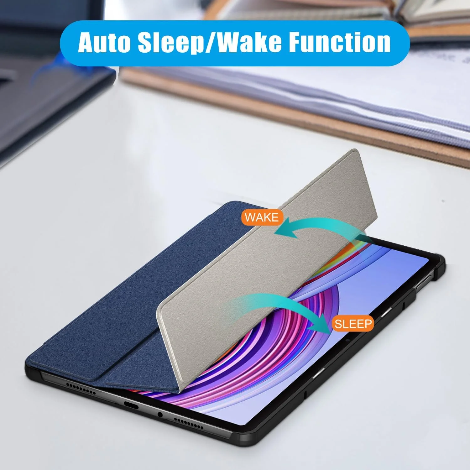 کیف تبلت TOPCASE برای تبلت شیائومی Redmi Pad Pro سایز 12.1 اینچ / تبلت شیائومی Poco Pad 2024 سایز 12.1 اینچ، کیف محافظ باریک با عملکرد خواب/بیدار خودکار و استند، آبی تیره کیف تبلت TOPCASE برای تبلت شیائومی Redmi Pad Pro سایز 12.1 اینچ / تبلت شیائومی Poco Pad 2024 سایز 12.1 اینچ، کیف محافظ باریک با عملکرد خواب/بیدار خودکار و استند، آبی تیره