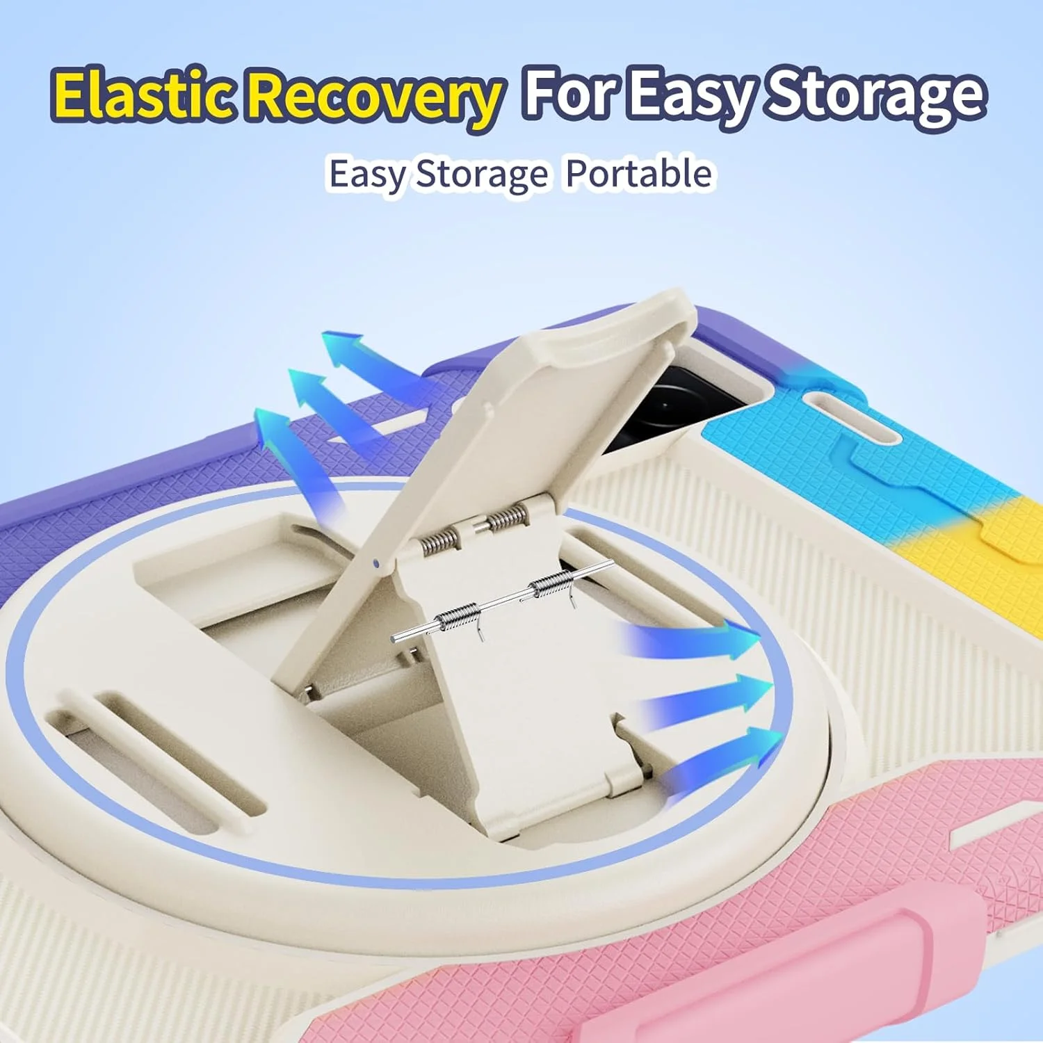 کیف تبلت nincyee برای شیائومی ردمی پد 10.6 اینچ، کیف سیلیکونی رنگین کمانی مقاوم در برابر ضربه برای کودکان با جای مداد، بند شانه، پایه تاشو چرخشی، بند دستی کیف تبلت nincyee برای شیائومی ردمی پد 10.6 اینچ، کیف سیلیکونی رنگین کمانی مقاوم در برابر ضربه برای کودکان با جای مداد، بند شانه، پایه تاشو چرخشی، بند دستی