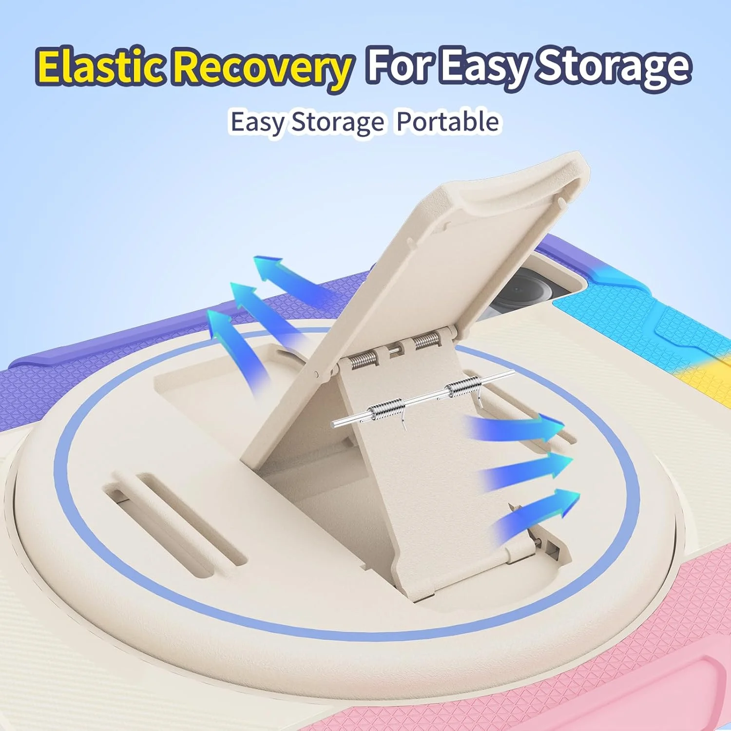 کیف تبلت nincyee برای Xiaomi Redmi Pad SE، کیف سیلیکونی رنگین کمانی مقاوم در برابر ضربه برای کودکان با نگهدارنده مداد، بند شانه، پایه تاشو چرخشی، بند دستی کیف تبلت nincyee برای Xiaomi Redmi Pad SE، کیف سیلیکونی رنگین کمانی مقاوم در برابر ضربه برای کودکان با نگهدارنده مداد، بند شانه، پایه تاشو چرخشی، بند دستی