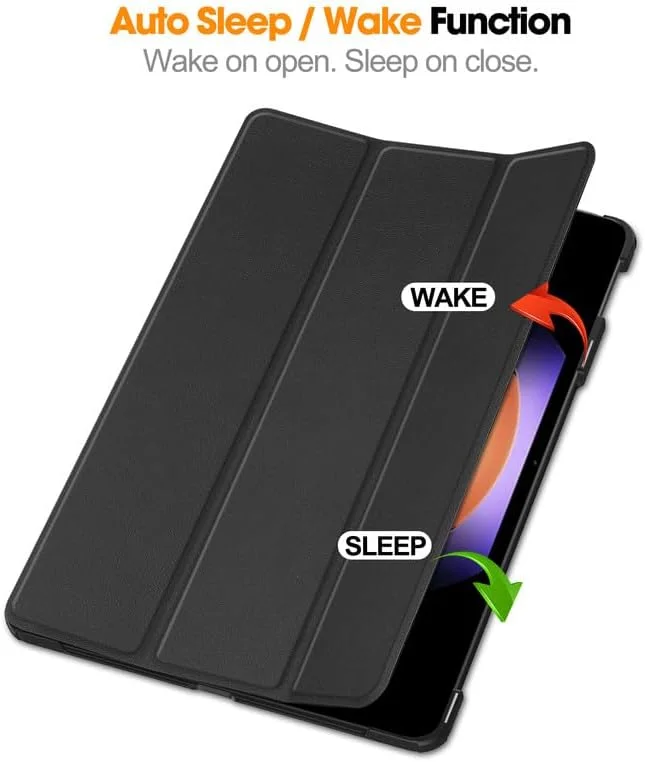 کاور تبلت نیکاکیو مناسب برای شیائومی پد 6S Pro با صفحه نمایش 12.4 اینچ، کاور سه تایی با جای قلم، حالت خواب/بیدار خودکار، پشت TPU نرم، کاور محافظ باریک، مشکی