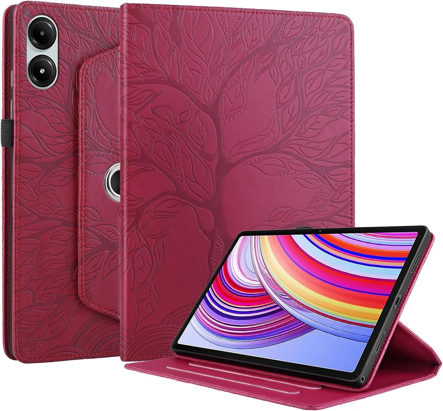 کاور تبلت سازگار با تبلت شیائومی Redmi Pad Pro 12.1 اینچ 2024، قاب تبلت چرخان 360 درجه، پایه تاشو، طرح برجسته درخت زندگی، مناسب برای استفاده در منزل (قرمز) کاور تبلت سازگار با تبلت شیائومی Redmi Pad Pro 12.1 اینچ 2024، قاب تبلت چرخان 360 درجه، پایه تاشو، طرح برجسته درخت زندگی، مناسب برای استفاده در منزل (قرمز)