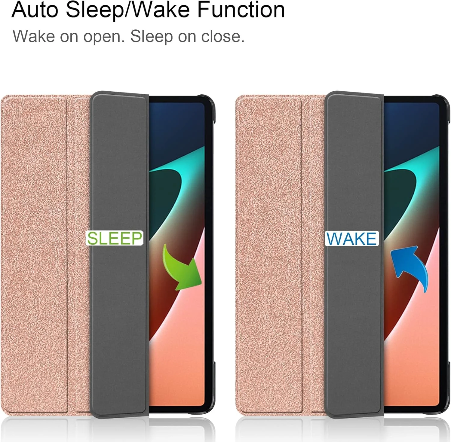 کیف تبلت مسافرتی سازگار با شیائومی می پد 5 / می پد 5 پرو 11 اینچ 5G 2021، کیف باریک سه تایی تاشو، کیف هوشمند، پوسته پایه چند زاویه ای، جلد سخت فولیو با قابلیت خواب خودکار