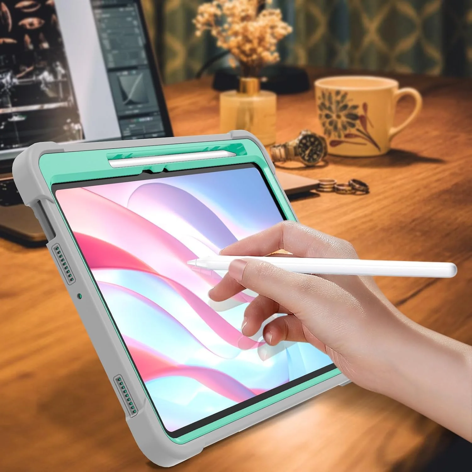 کاور تبلت Gruattreay سازگار با شیائومی پد 7 پرو 11.2 اینچی/کاور Mi Pad 7 با پایه داخلی، محافظ مقاوم در برابر ضربه و ضد ضربه با نگهدارنده مداد (سبز نعنایی + خاکستری) کاور تبلت Gruattreay سازگار با شیائومی پد 7 پرو 11.2 اینچی/کاور Mi Pad 7 با پایه داخلی، محافظ مقاوم در برابر ضربه و ضد ضربه با نگهدارنده مداد (سبز نعنایی + خاکستری)