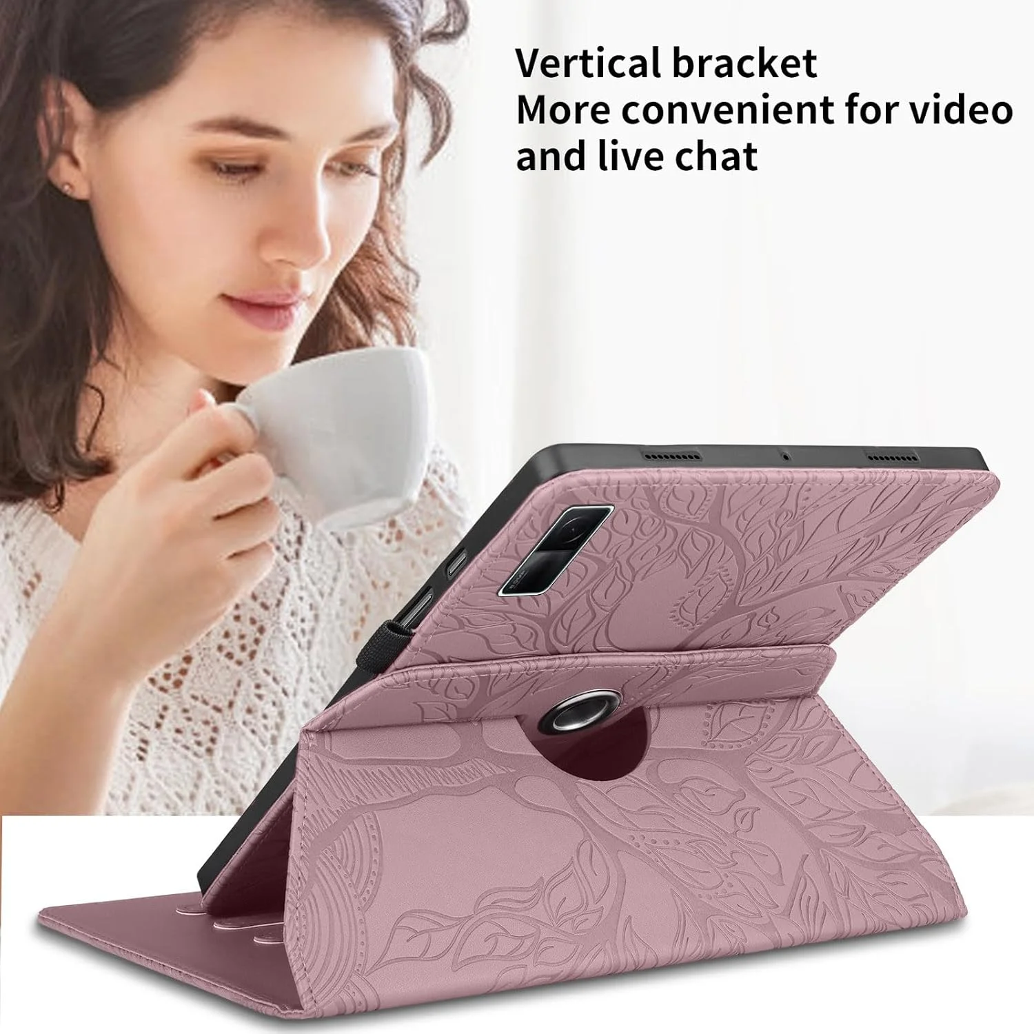 کیف تبلت چرخان 360 درجه SLLMYYX سازگار با شیائومی ردمی پد SE 11.0 اینچ مدل 2023، کاور استند باریک طرح درخت زندگی (رزگلد) کیف تبلت چرخان 360 درجه SLLMYYX سازگار با شیائومی ردمی پد SE 11.0 اینچ مدل 2023، کاور استند باریک طرح درخت زندگی (رزگلد)