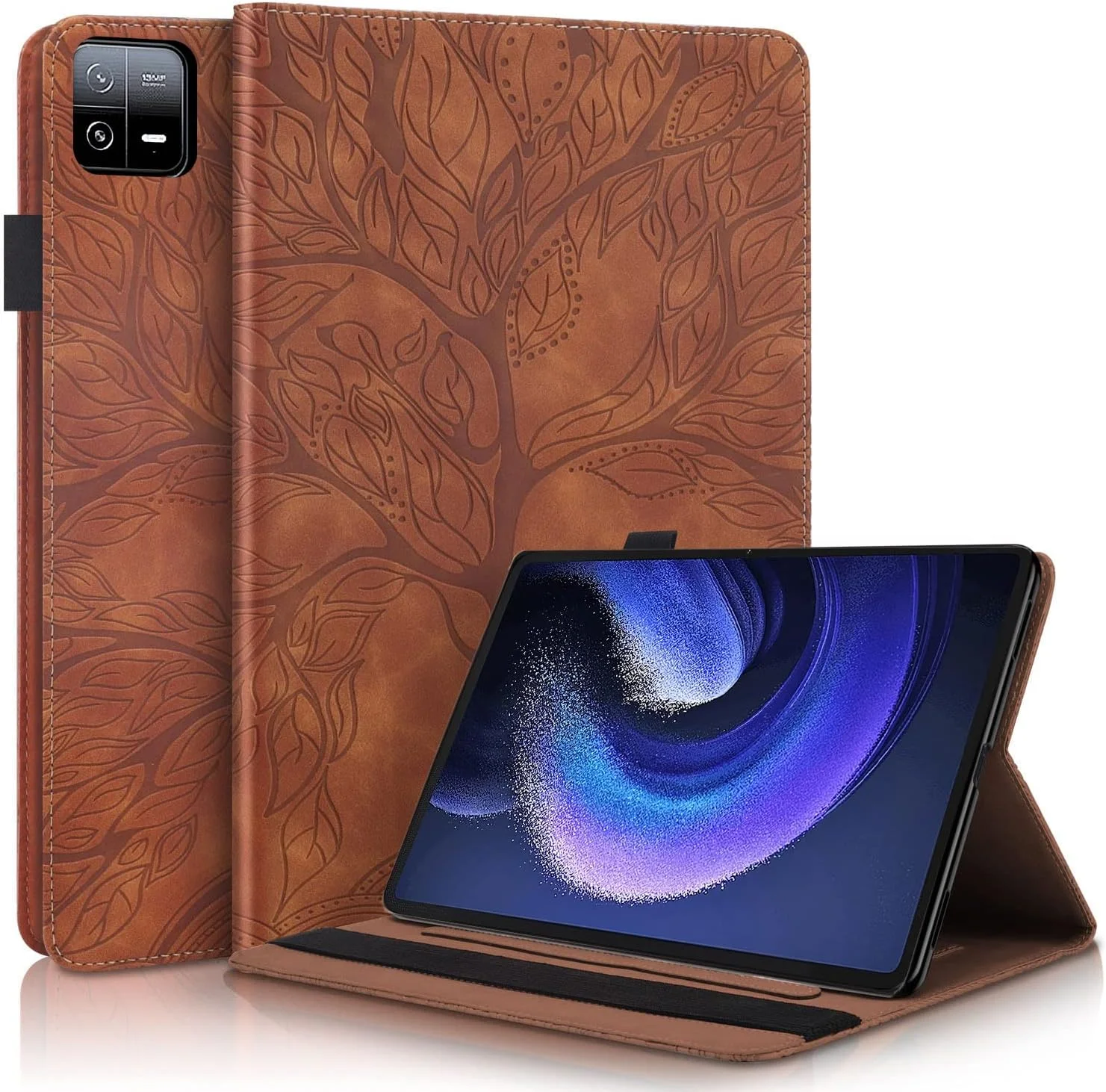 کاور ساکتاپی برای شیائومی پد 6/پد 6 پرو 11 اینچ 2023، کاور محافظ چرمی PU تاشو برای شیائومی پد 6 11 اینچ 2023، دارای جای قلم، پایه و کیف پول، کاور تبلت شیائومی پد 6 پرو 11 اینچ 2023