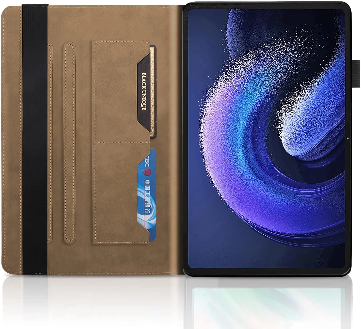 کاور ساکتاپی برای شیائومی پد 6/پد 6 پرو 11 اینچ 2023، کاور محافظ چرمی PU تاشو برای شیائومی پد 6 11 اینچ 2023، دارای جای قلم، پایه و کیف پول، کاور تبلت شیائومی پد 6 پرو 11 اینچ 2023