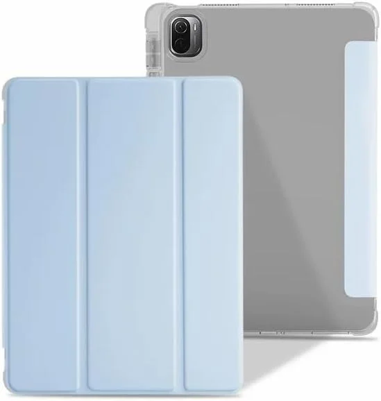 کیف تبلت مسافرتی سازگار با شیائومی Mi Pad 5/MiPad 5 Pro 11 2021 با نگهدارنده مداد، روکش هوشمند، محافظ ضد ضربه با روکش پشتی TPU شفاف، محافظ تبلت (روشن)