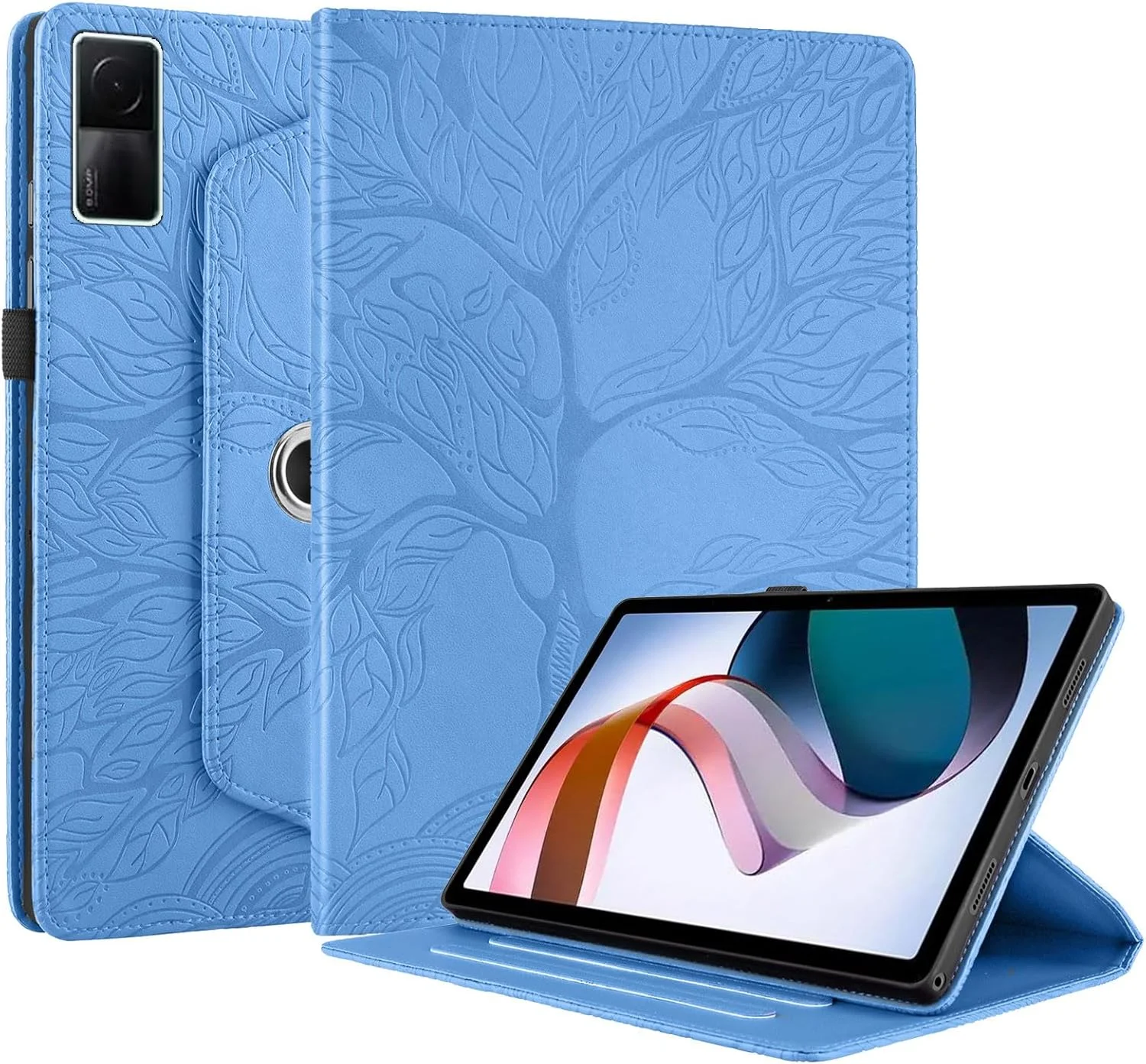 کیف تبلت چرخان 360 درجه SLLMYYX سازگار با شیائومی ردمی پد 10.6 اینچی مدل 2022، کاور باریک طرح درخت زندگی (آبی) کیف تبلت چرخان 360 درجه SLLMYYX سازگار با شیائومی ردمی پد 10.6 اینچی مدل 2022، کاور باریک طرح درخت زندگی (آبی)