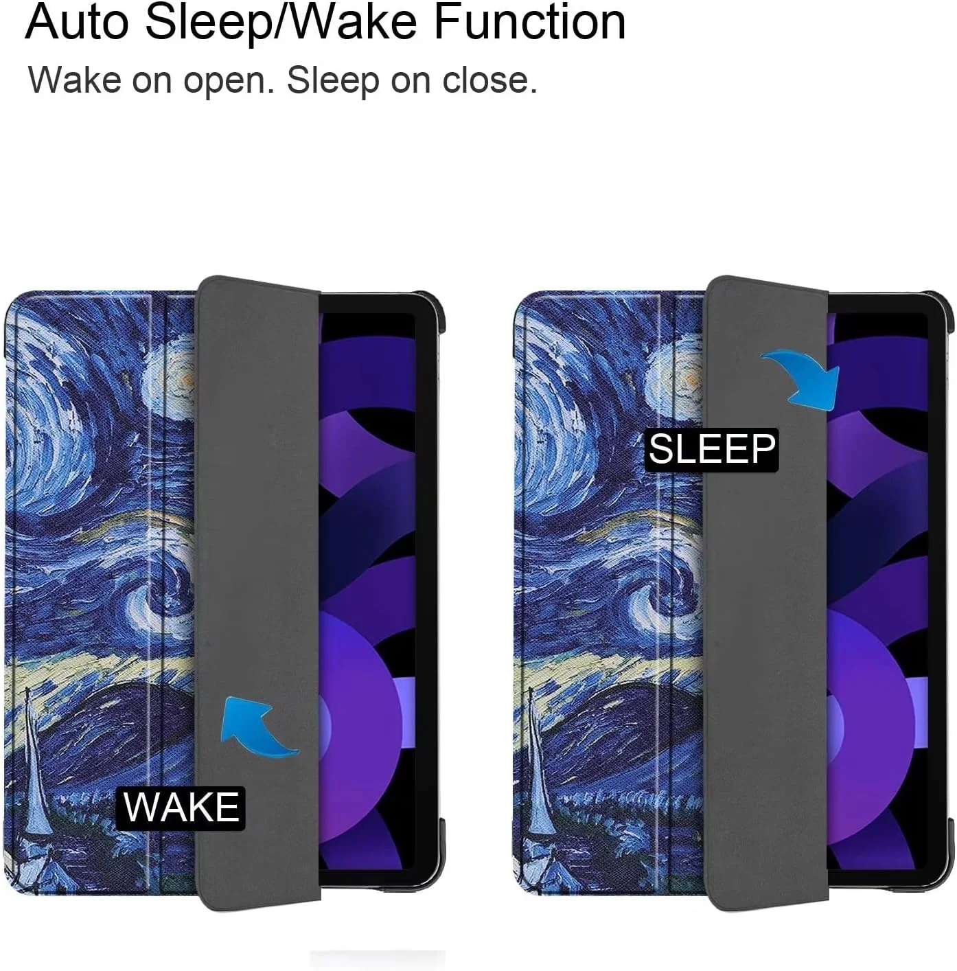 کیف تبلت RanTuo برای Xiaomi Redmi Pad SE 4G، چرم PU، سبک و نازک، ضد آب، ضد گرد و غبار، کیف محافظ ضد افتادن برای Xiaomi Redmi Pad SE 4G. (آسمان پرستاره)