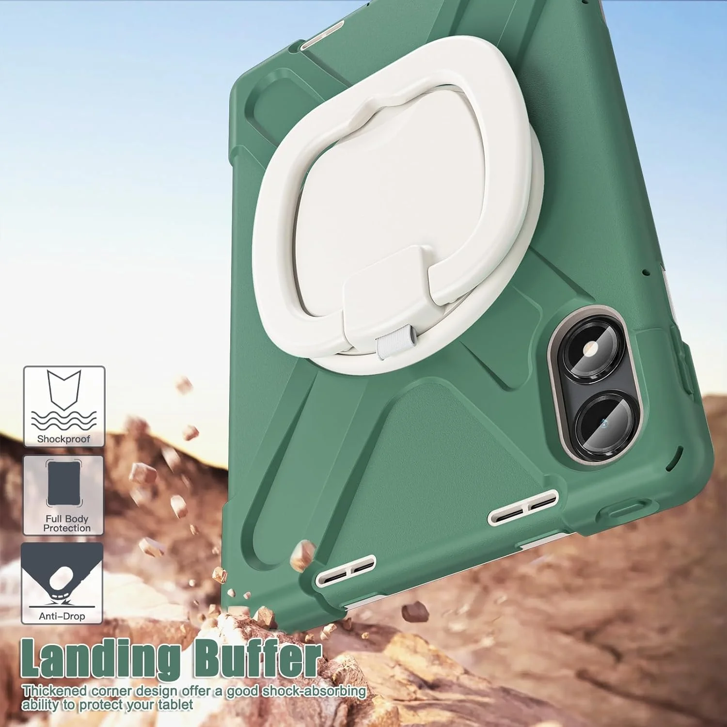 کاور محافظ تبلت سازگار با تبلت شیائومی Redmi Pad Pro 12.1 اینچ / Poco Pad 12.1 اینچ، قاب محافظ بادوام و ضد ضربه با پایه و بند شانه کاور محافظ تبلت سازگار با تبلت شیائومی Redmi Pad Pro 12.1 اینچ / Poco Pad 12.1 اینچ، قاب محافظ بادوام و ضد ضربه با پایه و بند شانه