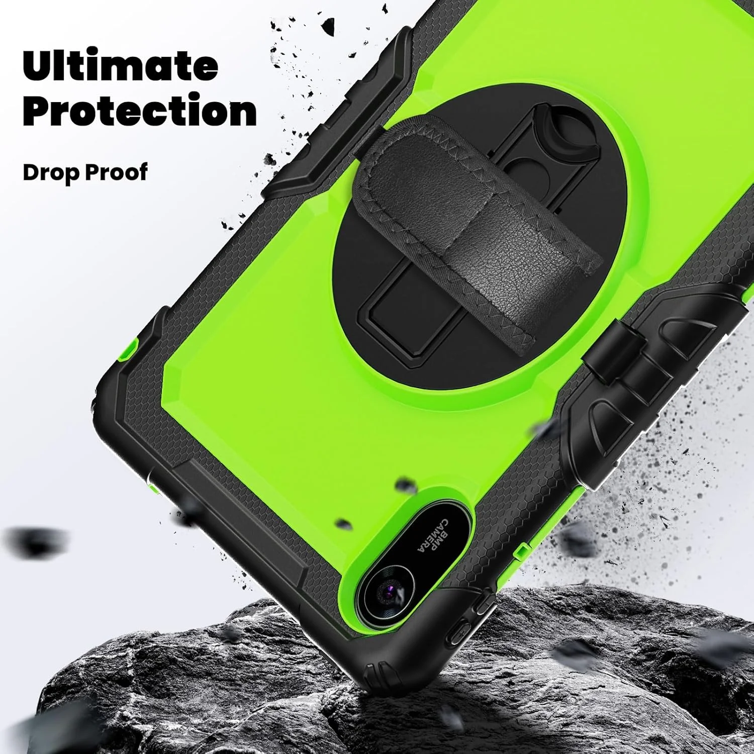 محافظ تبلت شیائومی ردمی پد 2 11 اینچ 2025 با محافظ صفحه نمایش، [پایه تاشو] [بند شانه] قاب مقاوم در برابر ضربه با چرخش 360 درجه و بند دستی و لوازم جانبی تبلت (زرد)