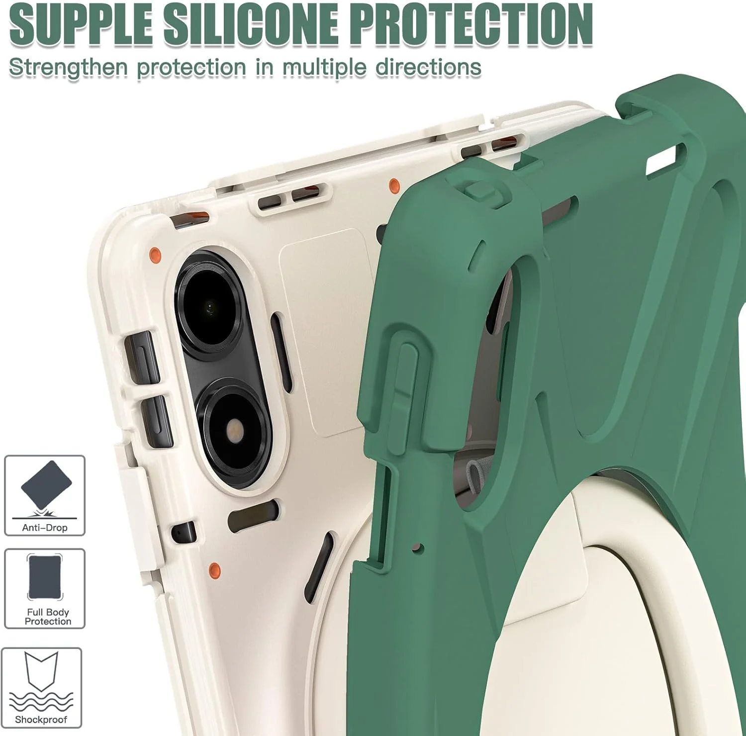 کاور محافظ تبلت سازگار با تبلت شیائومی Redmi Pad Pro 12.1 اینچ / Poco Pad 12.1 اینچ، قاب محافظ بادوام و ضد ضربه با پایه و بند شانه کاور محافظ تبلت سازگار با تبلت شیائومی Redmi Pad Pro 12.1 اینچ / Poco Pad 12.1 اینچ، قاب محافظ بادوام و ضد ضربه با پایه و بند شانه