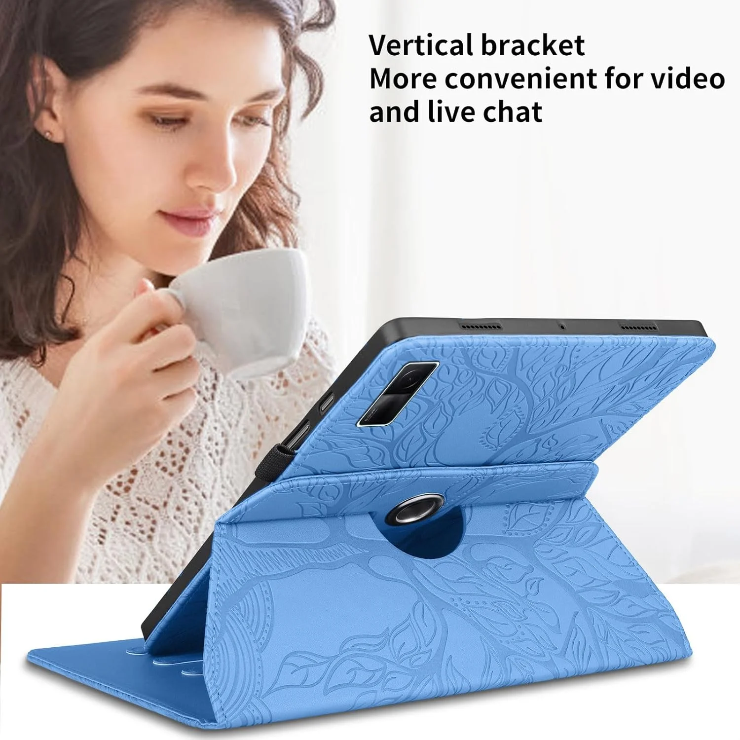 کیف تبلت چرخان 360 درجه SLLMYYX سازگار با شیائومی ردمی پد 10.6 اینچی مدل 2022، کاور باریک طرح درخت زندگی (آبی) کیف تبلت چرخان 360 درجه SLLMYYX سازگار با شیائومی ردمی پد 10.6 اینچی مدل 2022، کاور باریک طرح درخت زندگی (آبی)