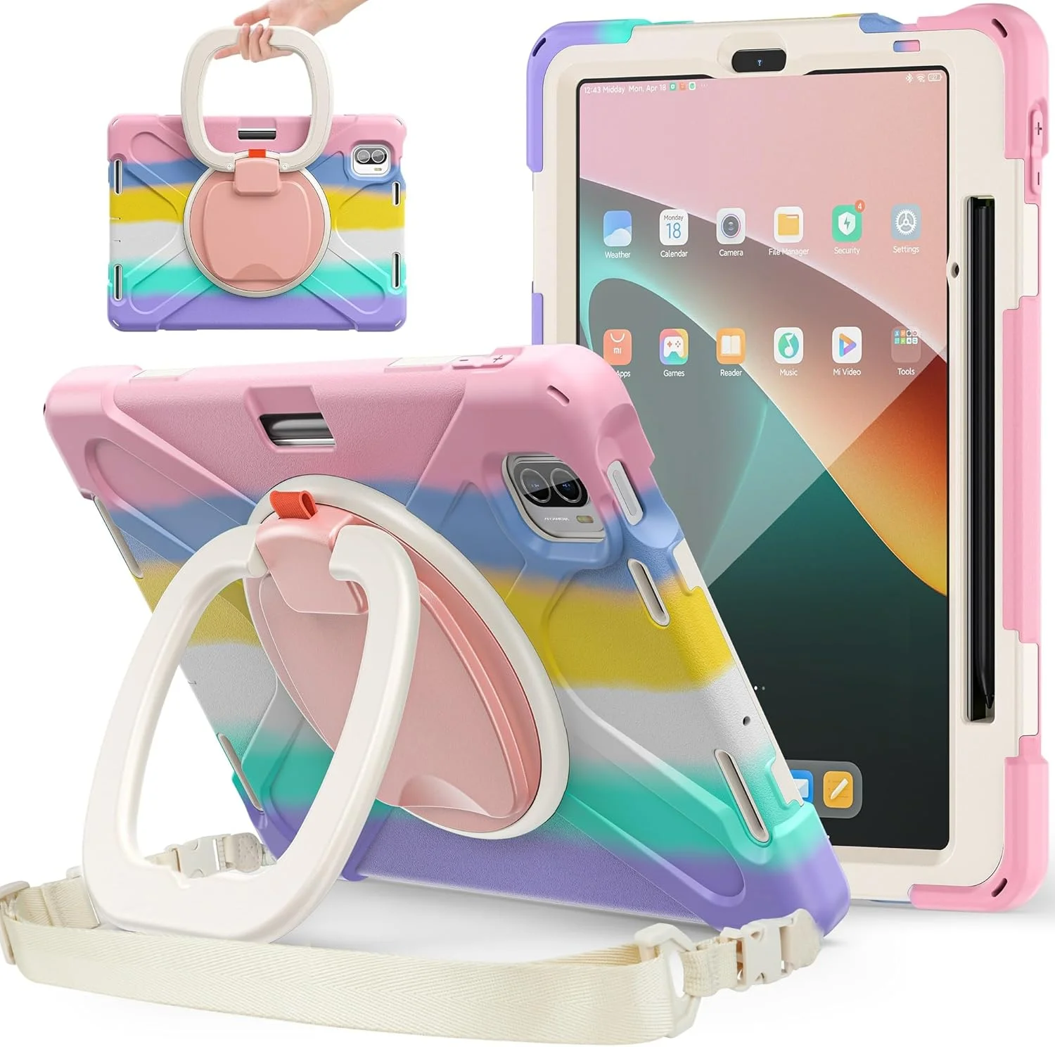 Tablet Cover Case Compatible with Xiaomi Mi Pad 5/MiPad 5 Pro 11 inch 2021 Released,Heavy Duty TPU Shockproof Kids Case,360 Degree Rotating Multi-Function Grip Bracket+Shoulder Strap Rugged Cover Tabl Tablet Cover Case Compatible with Xiaomi Mi Pad 5/MiPad 5 Pro 11 inch 2021 Released,Heavy Duty TPU Shockproof Kids Case,360 Degree Rotating Multi-Function Grip Bracket+Shoulder Strap Rugged Cover Tabl