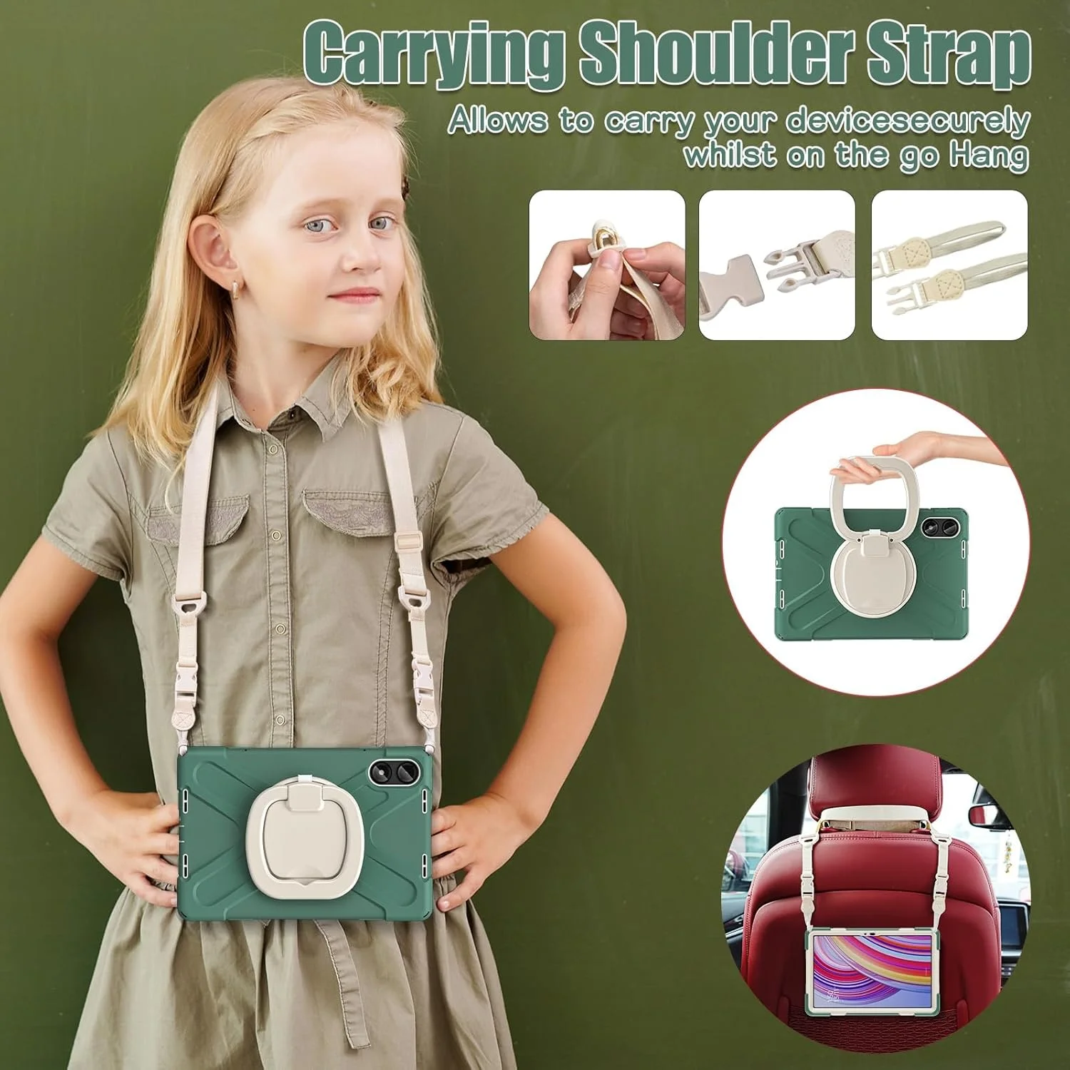 کاور محافظ تبلت سازگار با تبلت شیائومی Redmi Pad Pro 12.1 اینچ / Poco Pad 12.1 اینچ، قاب محافظ بادوام و ضد ضربه با پایه و بند شانه کاور محافظ تبلت سازگار با تبلت شیائومی Redmi Pad Pro 12.1 اینچ / Poco Pad 12.1 اینچ، قاب محافظ بادوام و ضد ضربه با پایه و بند شانه