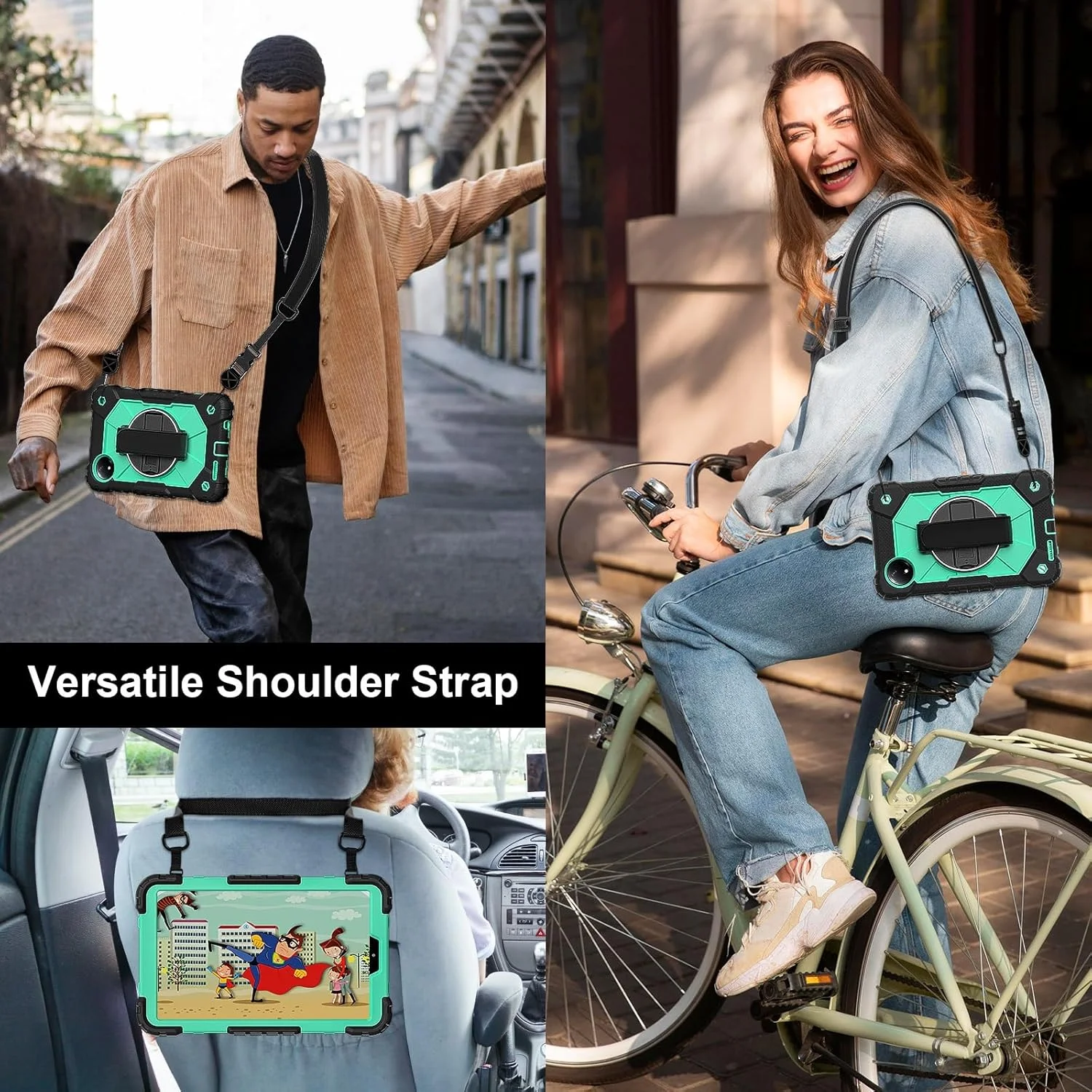 کاور تبلت سازگار با شیائومی Redmi Pad SE 8.7 اینچ مدل 2024، کاور محافظ کامل ضد ضربه با قابلیت چرخش 360 درجه، دارای دستگیره چند منظوره و بند شانه برای استفاده در منزل (مشکی) کاور تبلت سازگار با شیائومی Redmi Pad SE 8.7 اینچ مدل 2024، کاور محافظ کامل ضد ضربه با قابلیت چرخش 360 درجه، دارای دستگیره چند منظوره و بند شانه برای استفاده در منزل (مشکی)