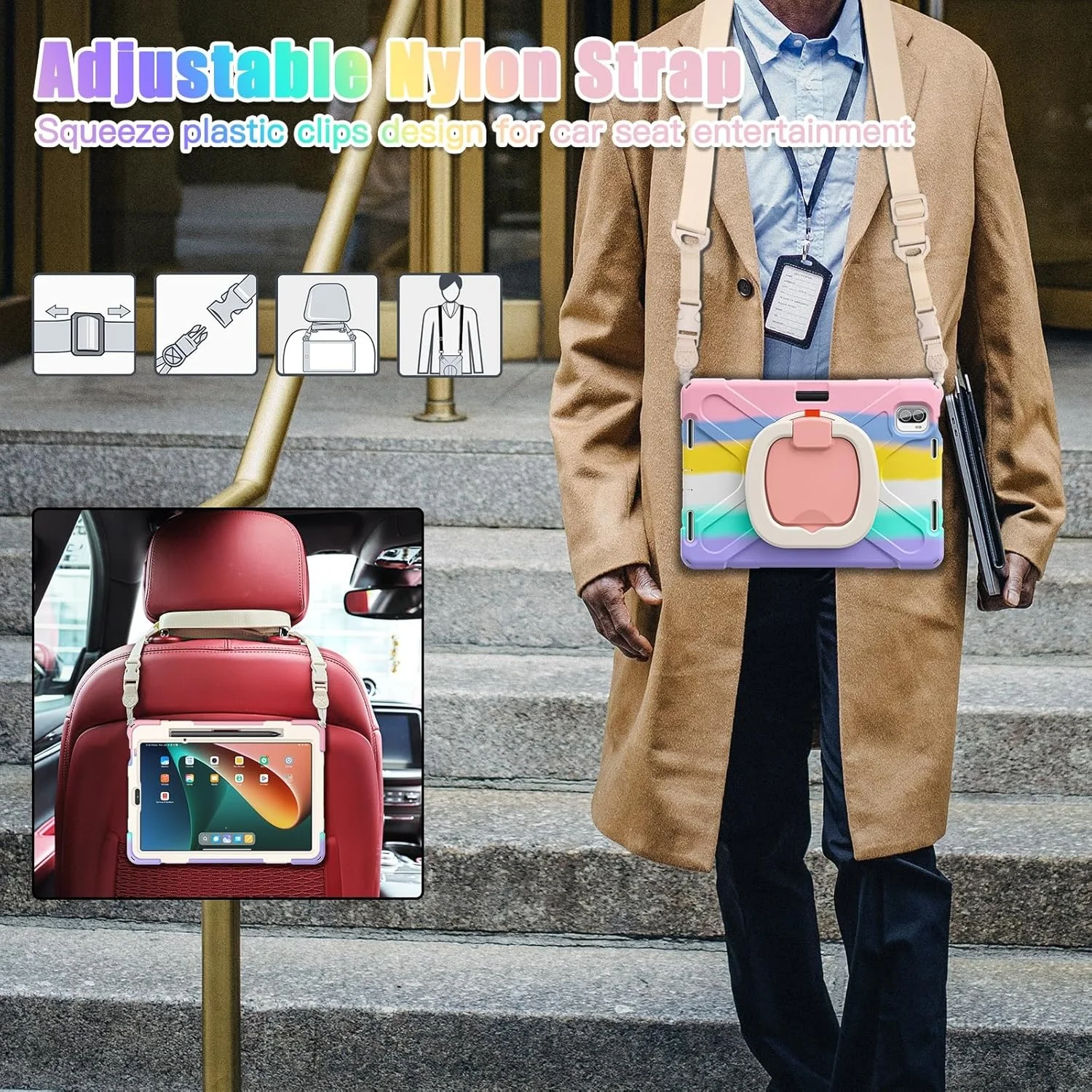 Tablet Cover Case Compatible with Xiaomi Mi Pad 5/MiPad 5 Pro 11 inch 2021 Released,Heavy Duty TPU Shockproof Kids Case,360 Degree Rotating Multi-Function Grip Bracket+Shoulder Strap Rugged Cover Tabl Tablet Cover Case Compatible with Xiaomi Mi Pad 5/MiPad 5 Pro 11 inch 2021 Released,Heavy Duty TPU Shockproof Kids Case,360 Degree Rotating Multi-Function Grip Bracket+Shoulder Strap Rugged Cover Tabl