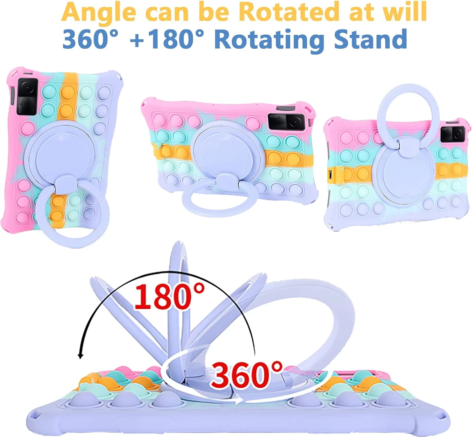 کیف محافظ تبلت ESSTORE سازگار با شیائومی Redmi Pad 10.61 اینچ 2022، دارای دسته چرخشی، پایه تاشو، پوشش سیلیکونی ضد ضربه با بند شانه و جای قلم، بنفش کیف محافظ تبلت ESSTORE سازگار با شیائومی Redmi Pad 10.61 اینچ 2022، دارای دسته چرخشی، پایه تاشو، پوشش سیلیکونی ضد ضربه با بند شانه و جای قلم، بنفش