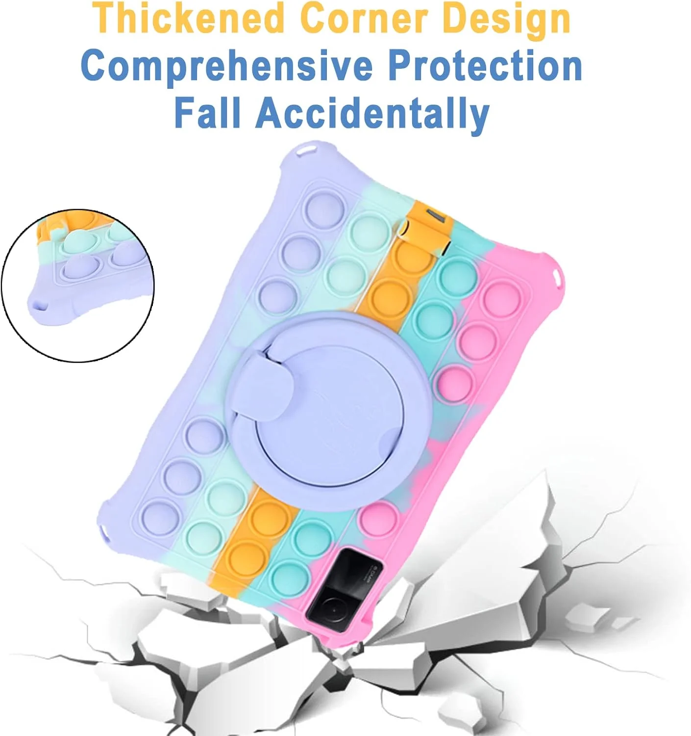 کیف محافظ تبلت ESSTORE سازگار با شیائومی Redmi Pad 10.61 اینچ 2022، دارای دسته چرخشی، پایه تاشو، پوشش سیلیکونی ضد ضربه با بند شانه و جای قلم، بنفش کیف محافظ تبلت ESSTORE سازگار با شیائومی Redmi Pad 10.61 اینچ 2022، دارای دسته چرخشی، پایه تاشو، پوشش سیلیکونی ضد ضربه با بند شانه و جای قلم، بنفش