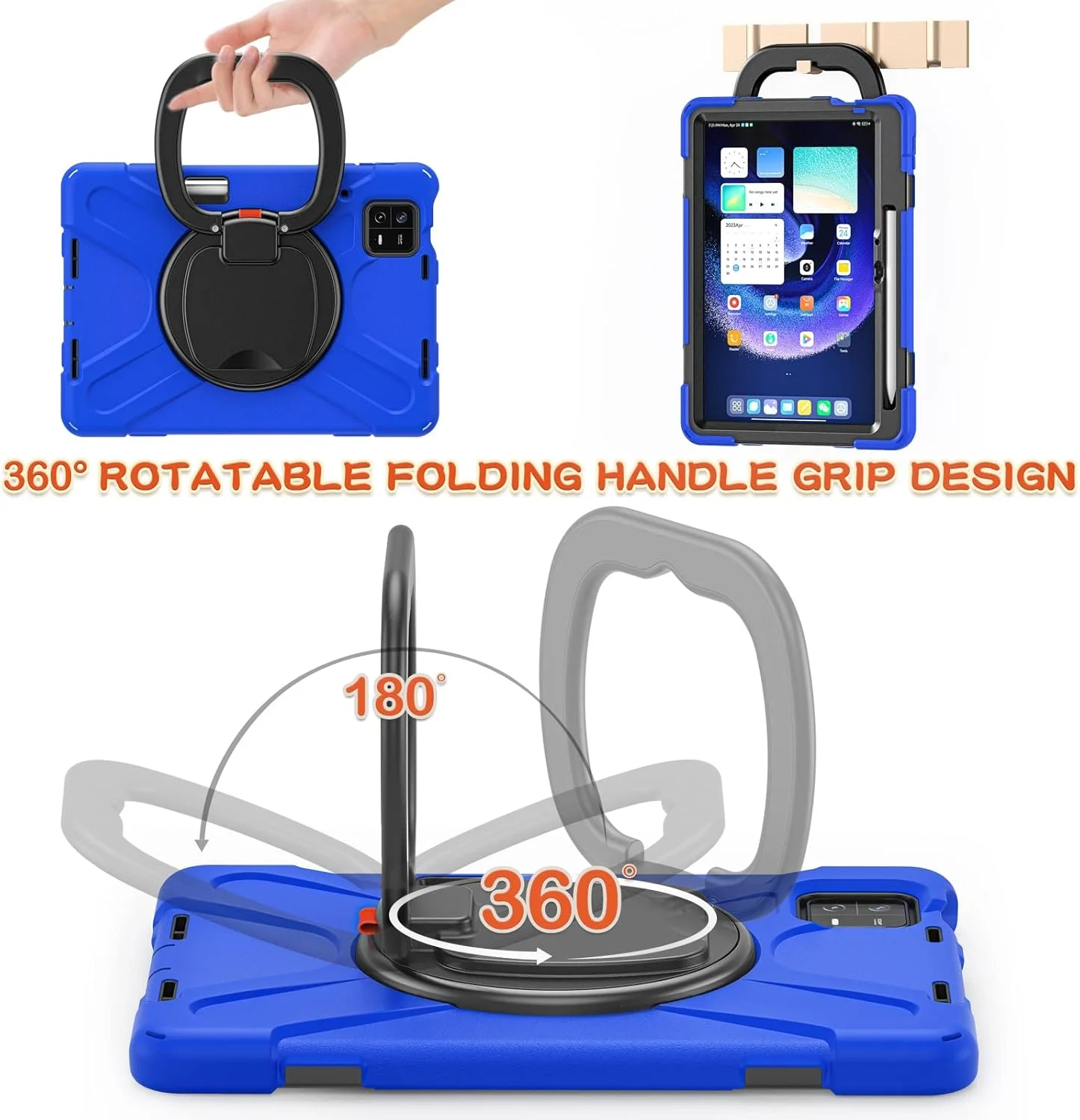 کاور تبلت سازگار با شیائومی پد 6/پد 6 پرو 11 اینچ نسخه 2023، کاور ضد ضربه TPU سنگین مناسب کودکان، دارای پایه چرخشی 360 درجه چند منظوره + بند شانه ای، کاور مقاوم تبلت کاور تبلت سازگار با شیائومی پد 6/پد 6 پرو 11 اینچ نسخه 2023، کاور ضد ضربه TPU سنگین مناسب کودکان، دارای پایه چرخشی 360 درجه چند منظوره + بند شانه ای، کاور مقاوم تبلت