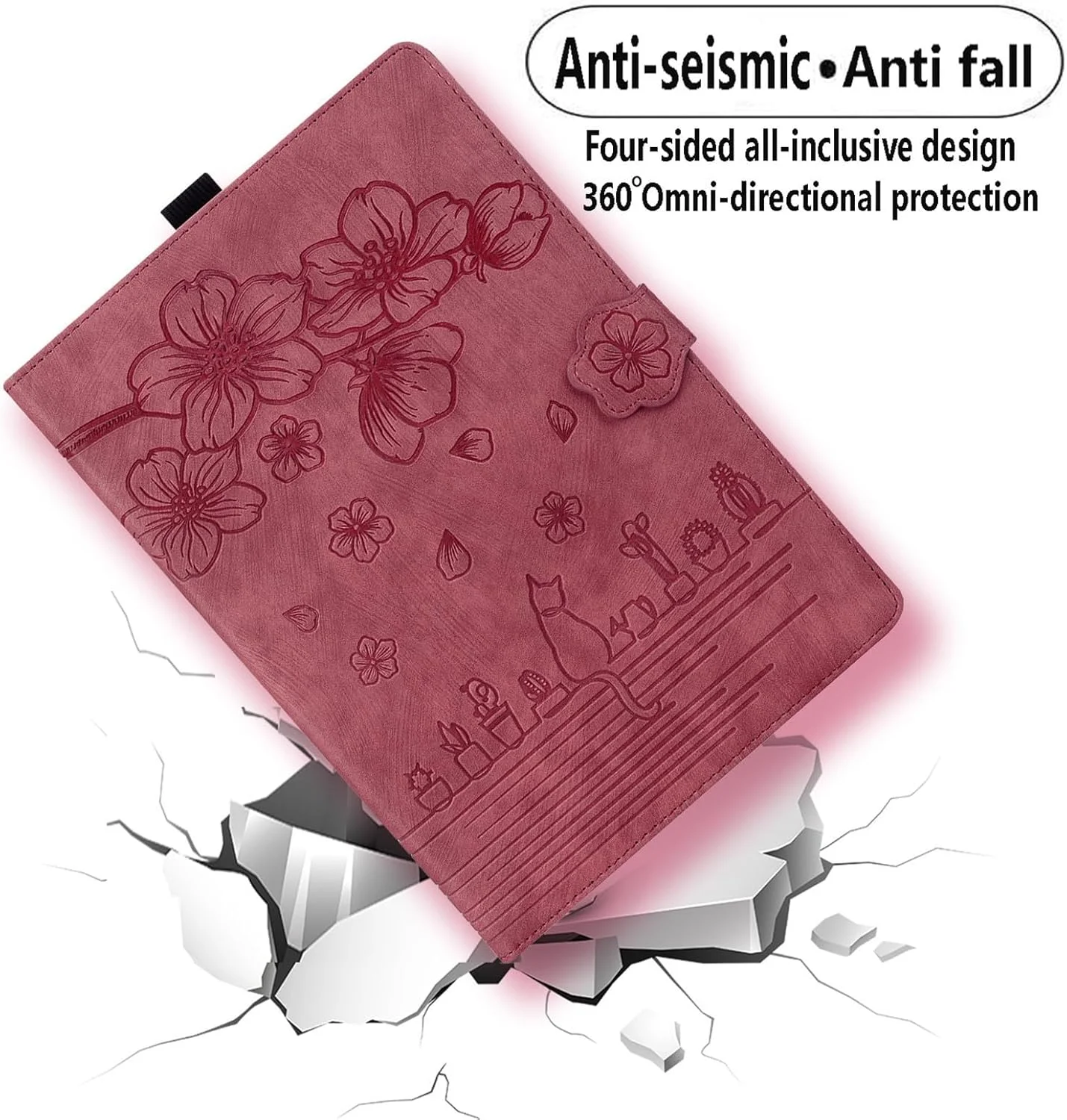 کیف تبلت SLLMYYX سازگار با شیائومی Redmi Pad SE 8.7 اینچ (نسخه 2024)، طرح گربه شکوفه گیلاس، جلد هوشمند چرمی PU با قابلیت استند (قرمز) کیف تبلت SLLMYYX سازگار با شیائومی Redmi Pad SE 8.7 اینچ (نسخه 2024)، طرح گربه شکوفه گیلاس، جلد هوشمند چرمی PU با قابلیت استند (قرمز)