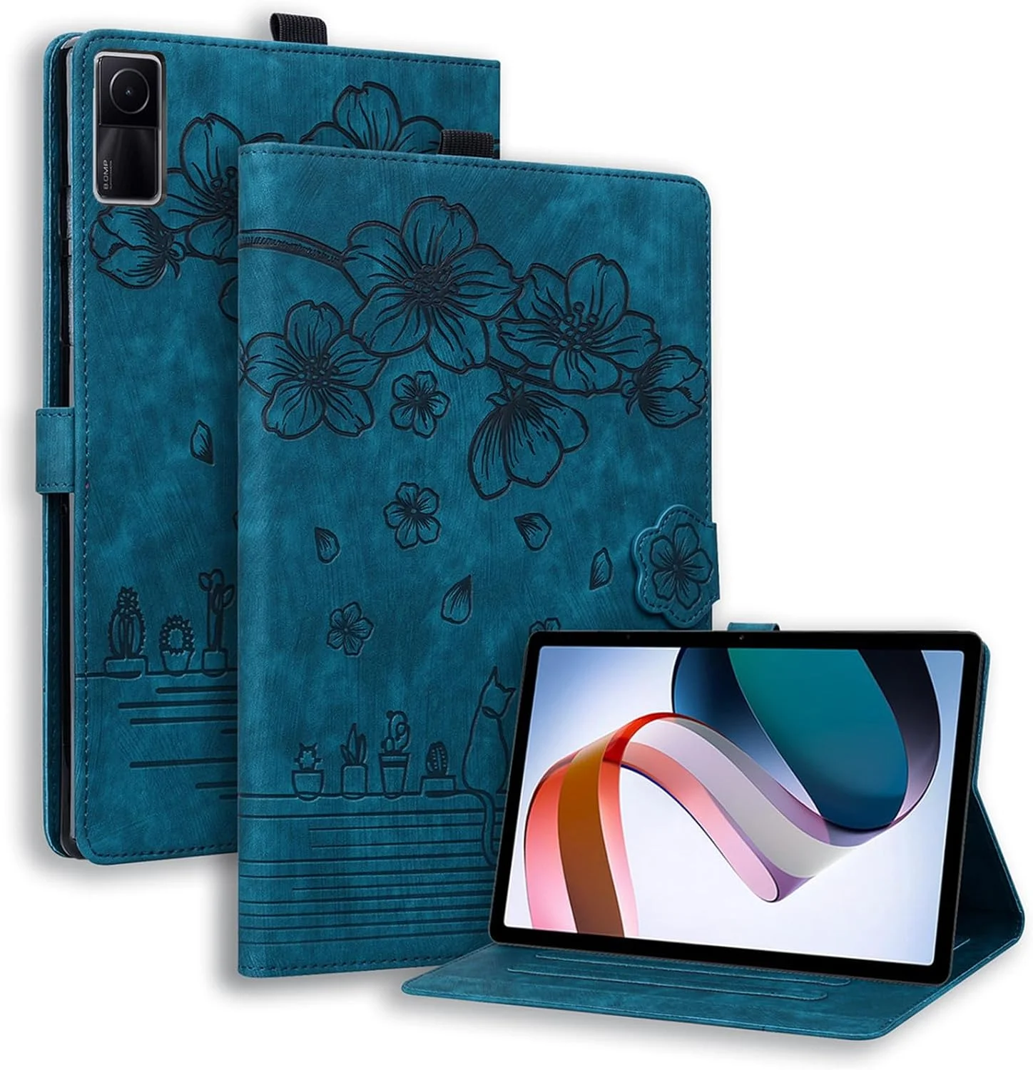 SLLMYYX Tablet Case Compatible with Xiaomi Redmi Pad 10.61 inch 2022 Released, Cherry Blossom Cat PU Leather Folio Stand Smart Cover (Blue) SLLMYYX Tablet Case Compatible with Xiaomi Redmi Pad 10.61 inch 2022 Released, Cherry Blossom Cat PU Leather Folio Stand Smart Cover (Blue)