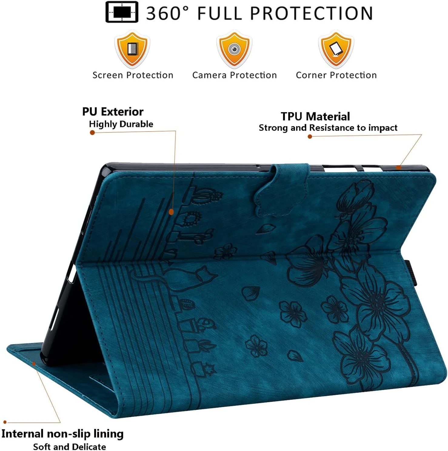 SLLMYYX Tablet Case Compatible with Xiaomi Redmi Pad 10.61 inch 2022 Released, Cherry Blossom Cat PU Leather Folio Stand Smart Cover (Blue) SLLMYYX Tablet Case Compatible with Xiaomi Redmi Pad 10.61 inch 2022 Released, Cherry Blossom Cat PU Leather Folio Stand Smart Cover (Blue)