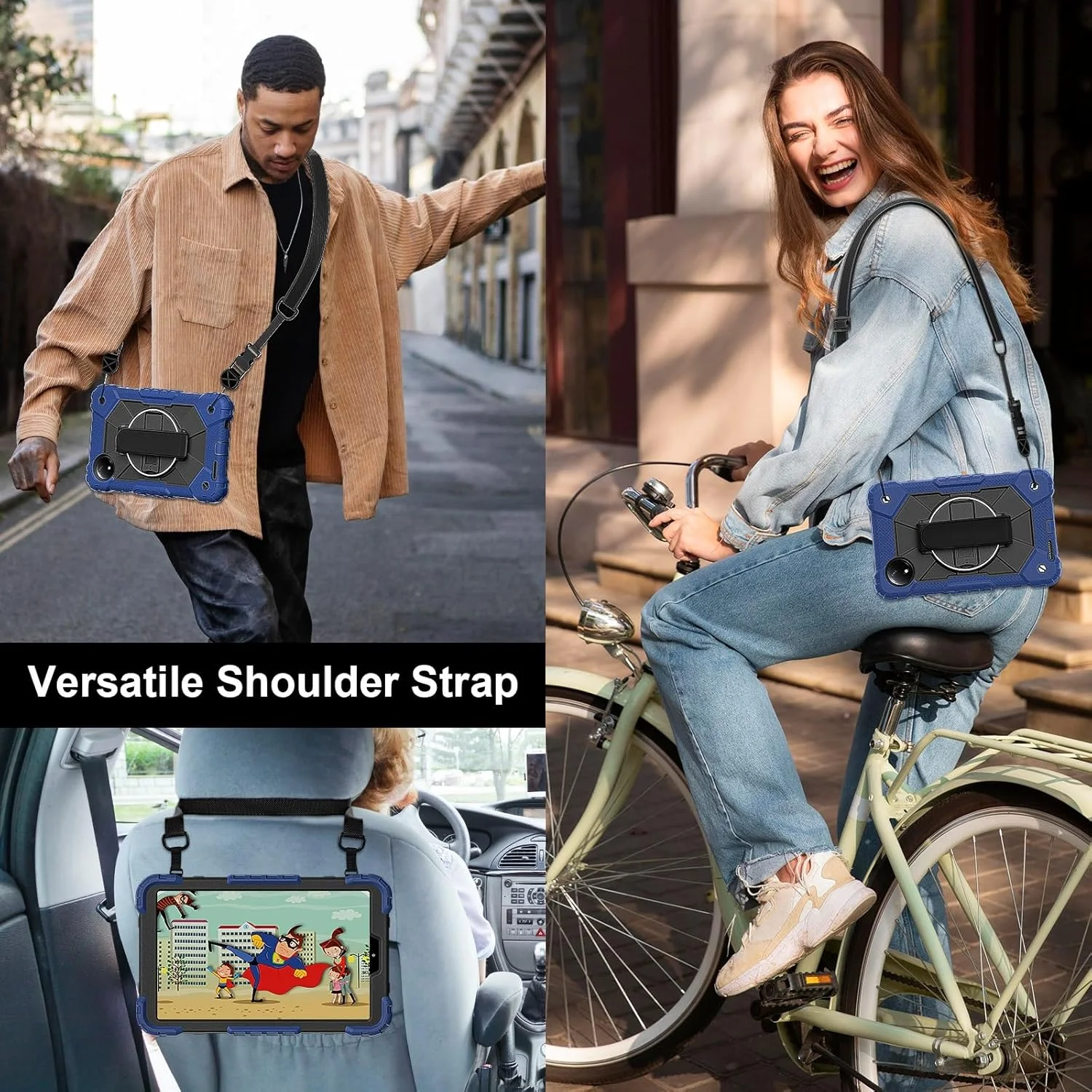 کیف تبلت مسافرتی سازگار با شیائومی ردمی پد SE 8.7 اینچی، عرضه شده در سال 2024، کیف تبلت، کیف محافظ کامل ضد ضربه، نگهدارنده چند منظوره با قابلیت چرخش 1 درجه + شولت کیف تبلت مسافرتی سازگار با شیائومی ردمی پد SE 8.7 اینچی، عرضه شده در سال 2024، کیف تبلت، کیف محافظ کامل ضد ضربه، نگهدارنده چند منظوره با قابلیت چرخش 1 درجه + شولت