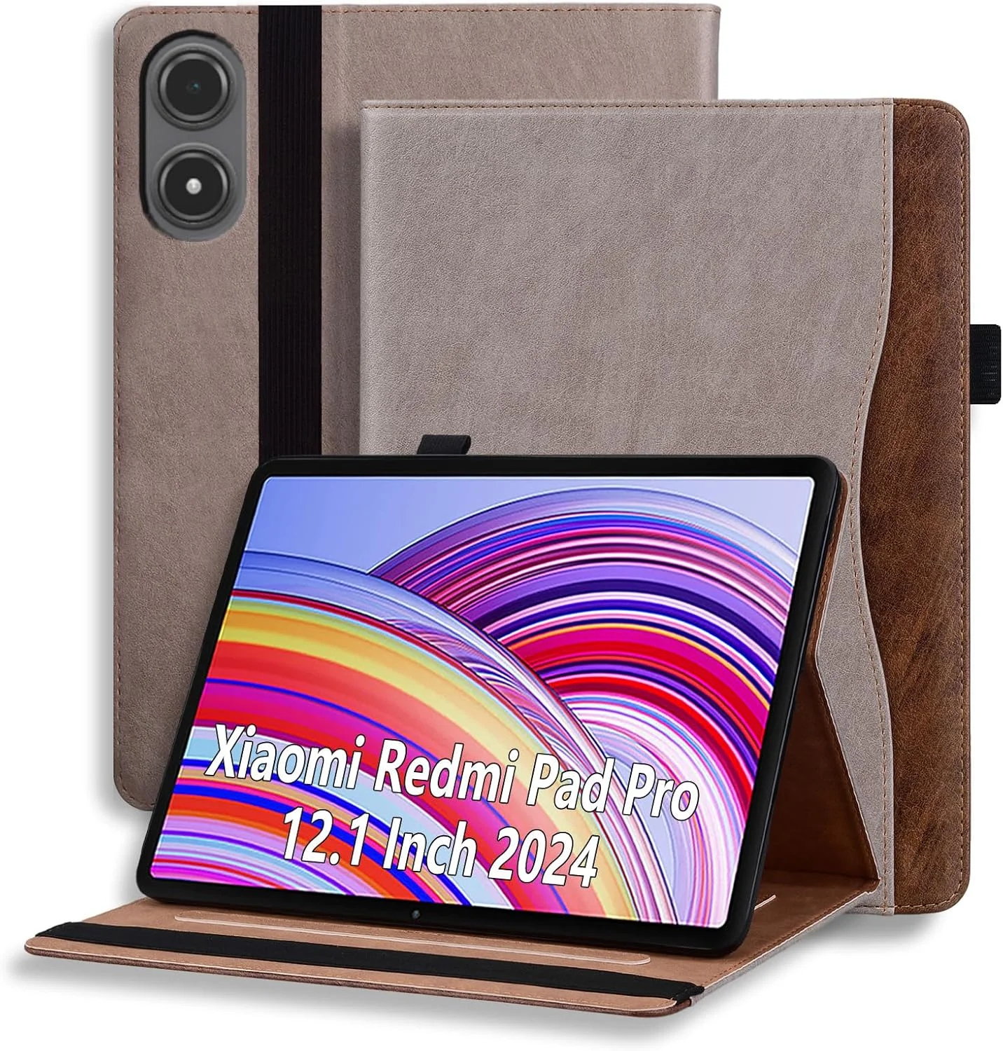 کاور تبلت Cicil سازگار با شیائومی Redmi Pad Pro/Poco Pad 12.1 اینچ 2024، کاور محافظ چرمی PU با استند و جای کارت برای تبلت، Kaqi کاور تبلت Cicil سازگار با شیائومی Redmi Pad Pro/Poco Pad 12.1 اینچ 2024، کاور محافظ چرمی PU با استند و جای کارت برای تبلت، Kaqi