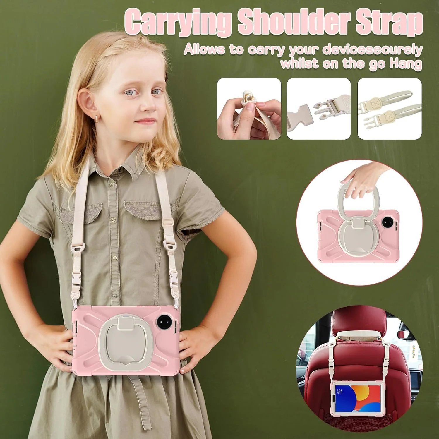 کاور تبلت سازگار با شیائومی Redmi Pad SE 8.7 اینچ (عرضه شده در سال 2024)، کاور ضد ضربه TPU سنگین، کاور مقاوم با پایه چرخشی 360 درجه چند منظوره + بند شانه مناسب برای تبلت در خانه کاور تبلت سازگار با شیائومی Redmi Pad SE 8.7 اینچ (عرضه شده در سال 2024)، کاور ضد ضربه TPU سنگین، کاور مقاوم با پایه چرخشی 360 درجه چند منظوره + بند شانه مناسب برای تبلت در خانه