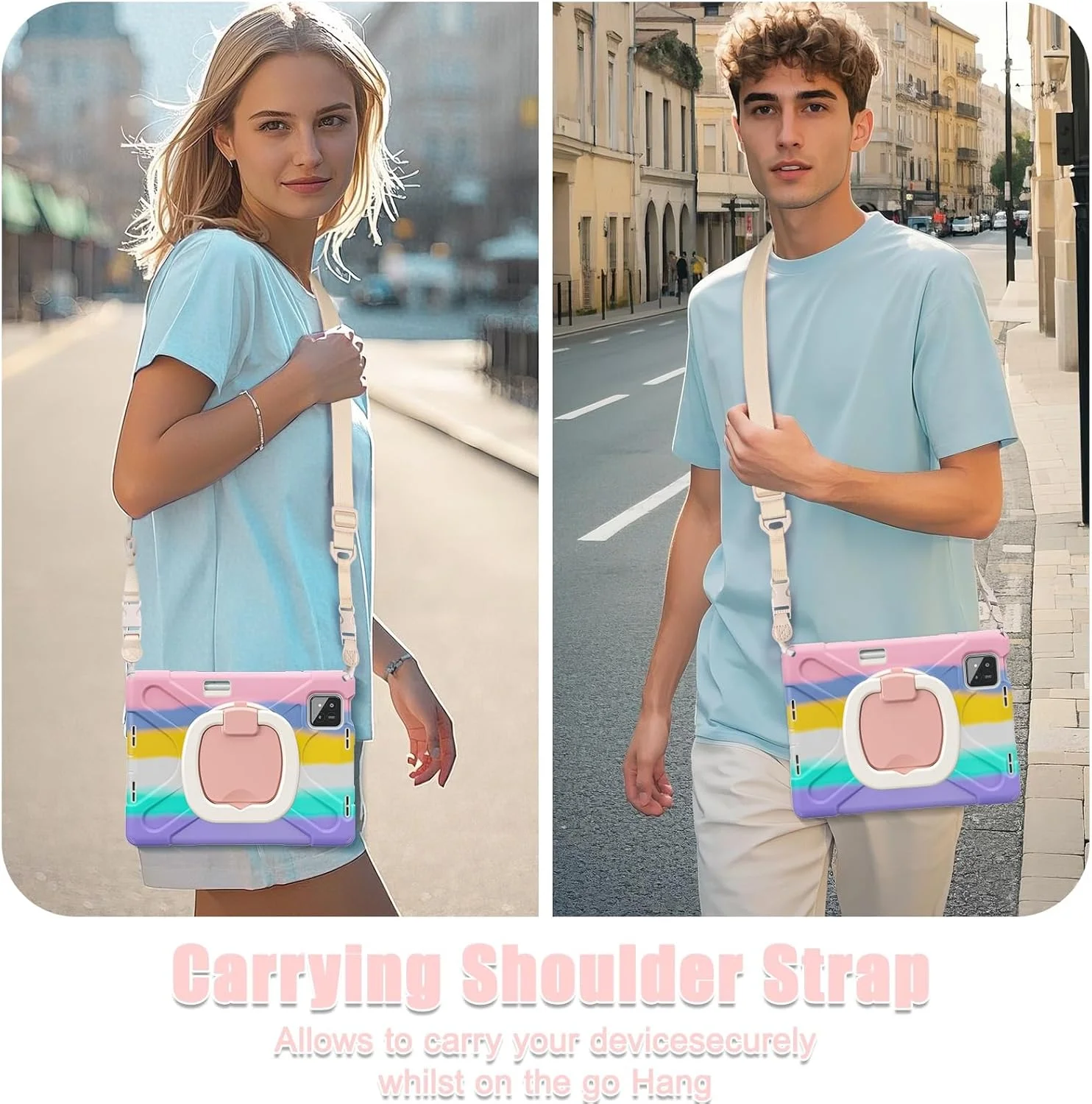 کیف مسافرتی تبلت سازگار با شیائومی Mi Pad 7/Mi Pad 7 Pro 11.2 اینچی (2024)، کیف TPU مقاوم در برابر ضربه برای کودکان، پایه چند منظوره چرخان 360 درجه و بند شانه. محافظت کیف مسافرتی تبلت سازگار با شیائومی Mi Pad 7/Mi Pad 7 Pro 11.2 اینچی (2024)، کیف TPU مقاوم در برابر ضربه برای کودکان، پایه چند منظوره چرخان 360 درجه و بند شانه. محافظت