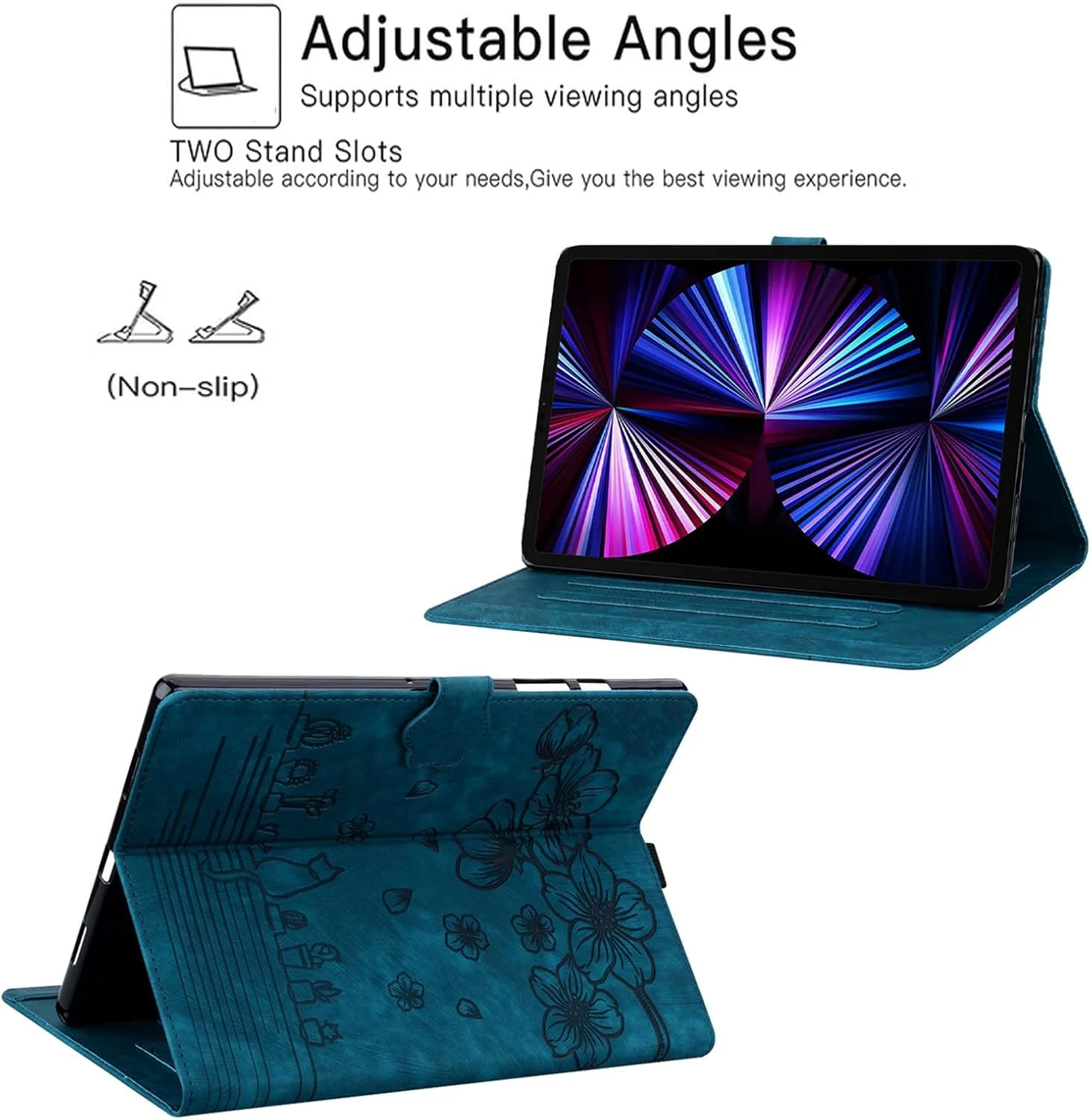 SLLMYYX Tablet Case Compatible with Xiaomi Redmi Pad 10.61 inch 2022 Released, Cherry Blossom Cat PU Leather Folio Stand Smart Cover (Blue) SLLMYYX Tablet Case Compatible with Xiaomi Redmi Pad 10.61 inch 2022 Released, Cherry Blossom Cat PU Leather Folio Stand Smart Cover (Blue)