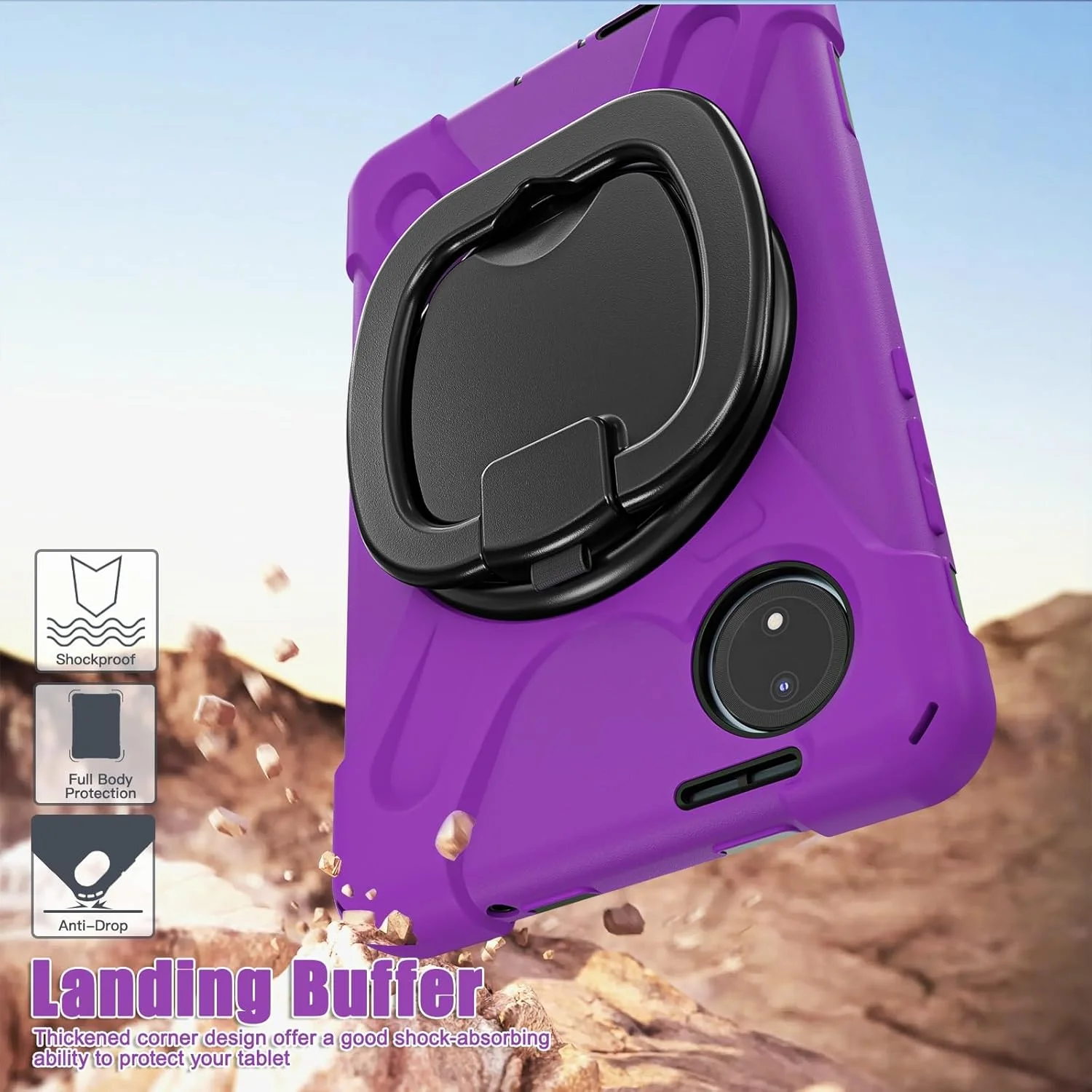 کیف تبلت مسافرتی سازگار با تبلت شیائومی Redmi Pad SE 8.7 اینچ 2024، کاور بادوام و ضد ضربه با پایه چرخان 360 درجه و بند شانه کیف تبلت مسافرتی سازگار با تبلت شیائومی Redmi Pad SE 8.7 اینچ 2024، کاور بادوام و ضد ضربه با پایه چرخان 360 درجه و بند شانه