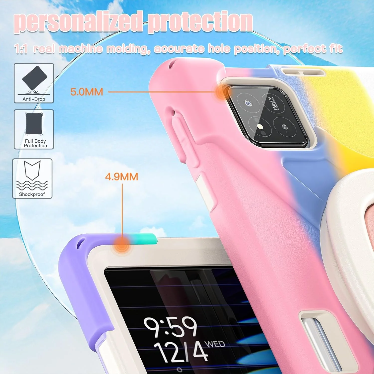 کیف مسافرتی تبلت سازگار با شیائومی Mi Pad 7/Mi Pad 7 Pro 11.2 اینچی (2024)، کیف TPU مقاوم در برابر ضربه برای کودکان، پایه چند منظوره چرخان 360 درجه و بند شانه. محافظت کیف مسافرتی تبلت سازگار با شیائومی Mi Pad 7/Mi Pad 7 Pro 11.2 اینچی (2024)، کیف TPU مقاوم در برابر ضربه برای کودکان، پایه چند منظوره چرخان 360 درجه و بند شانه. محافظت