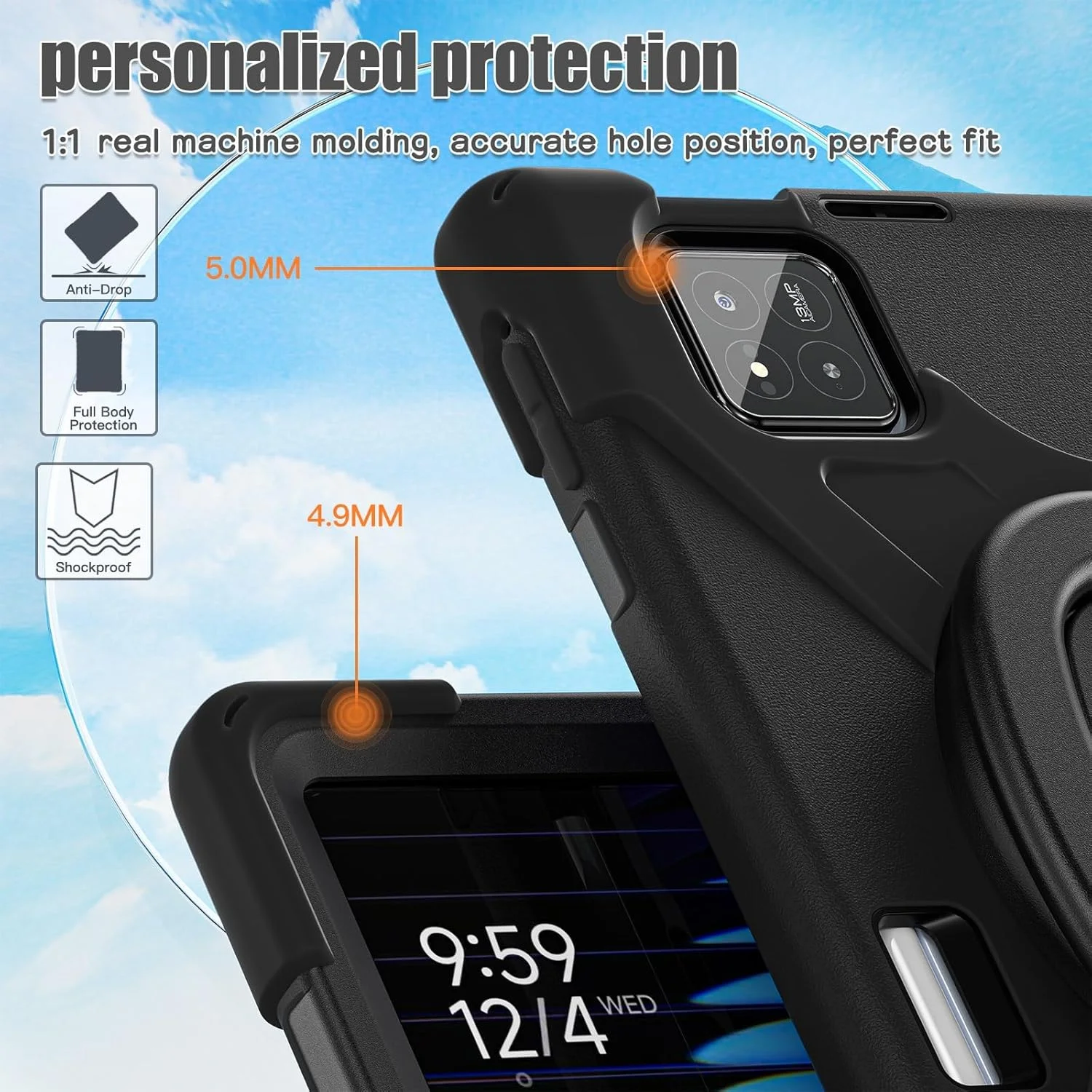 کاور تبلت سازگار با شیائومی Mi Pad 7/Mi Pad 7 Pro 11.2 اینچ 2024، کاور ضد ضربه TPU سنگین مناسب کودکان، دارای پایه چند منظوره چرخان 360 درجه + بند شانه ای، کاور مقاوم تبلت مناسب منزل کاور تبلت سازگار با شیائومی Mi Pad 7/Mi Pad 7 Pro 11.2 اینچ 2024، کاور ضد ضربه TPU سنگین مناسب کودکان، دارای پایه چند منظوره چرخان 360 درجه + بند شانه ای، کاور مقاوم تبلت مناسب منزل