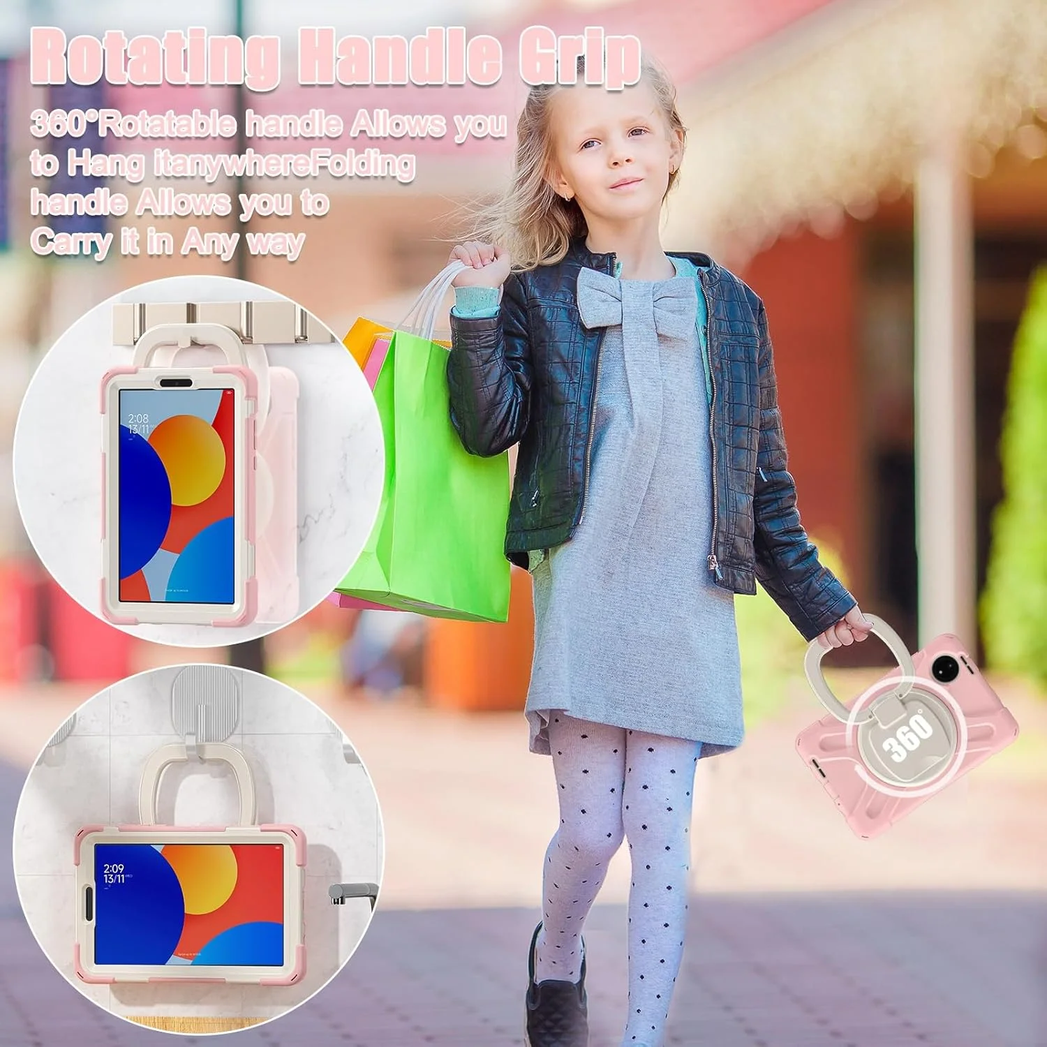 کاور تبلت سازگار با شیائومی Redmi Pad SE 8.7 اینچ (عرضه شده در سال 2024)، کاور ضد ضربه TPU سنگین، کاور مقاوم با پایه چرخشی 360 درجه چند منظوره + بند شانه مناسب برای تبلت در خانه کاور تبلت سازگار با شیائومی Redmi Pad SE 8.7 اینچ (عرضه شده در سال 2024)، کاور ضد ضربه TPU سنگین، کاور مقاوم با پایه چرخشی 360 درجه چند منظوره + بند شانه مناسب برای تبلت در خانه