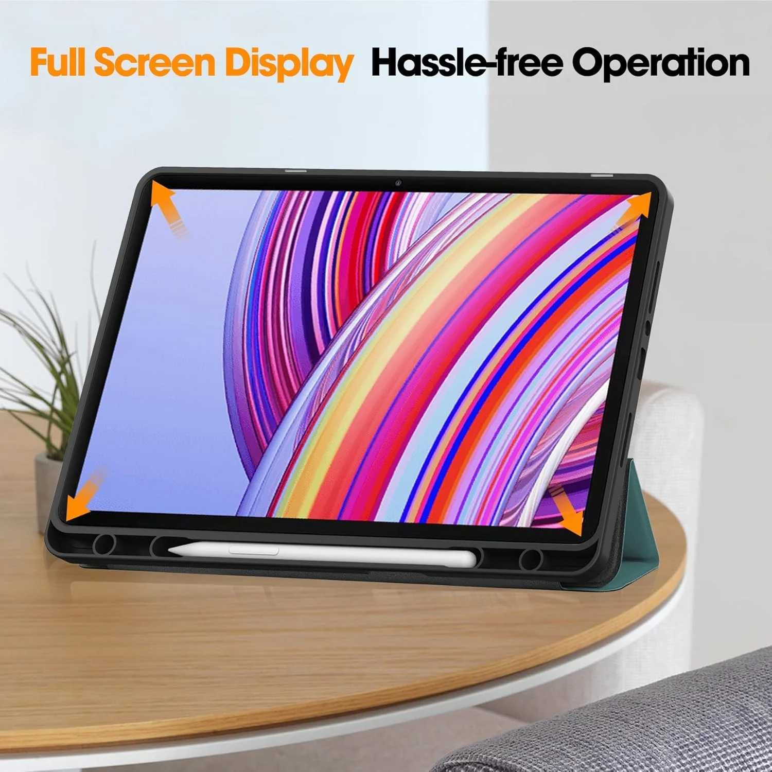 کیف تبلت مسافرتی سازگار با تبلت هوشمند شیائومی Redmi Pad Pro 12.1 اینچی با نگهدارنده مداد، روکش پشتی تاشو سه قسمتی، پایه باریک، ضد ضربه، C کیف تبلت مسافرتی سازگار با تبلت هوشمند شیائومی Redmi Pad Pro 12.1 اینچی با نگهدارنده مداد، روکش پشتی تاشو سه قسمتی، پایه باریک، ضد ضربه، C