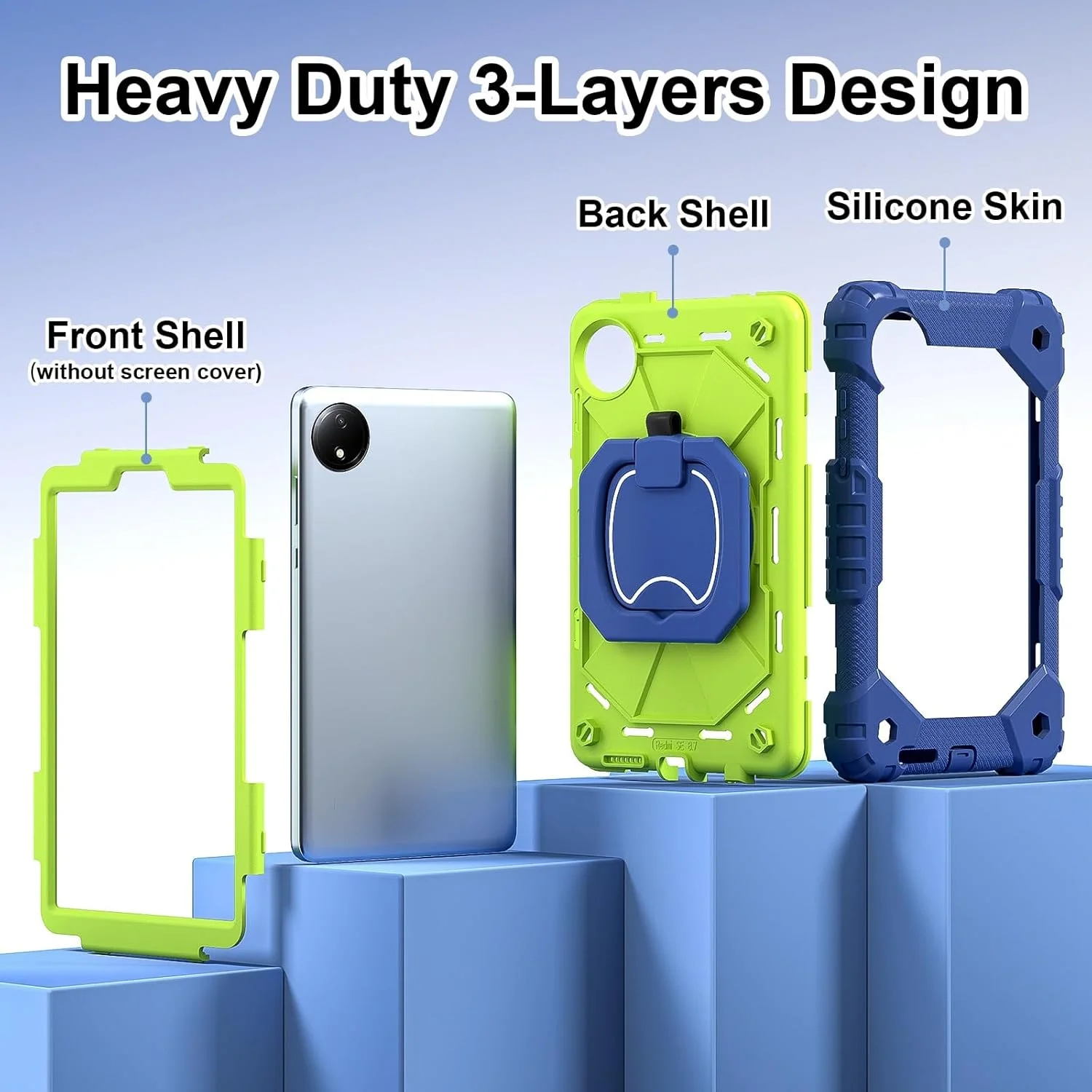 کیف تبلت مسافرتی سازگار با شیائومی Redmi Pad SE 8.7 اینچ 2024، کیف محافظ بادوام و ضد ضربه 8.7 اینچی مناسب برای کودکان به همراه پایه برای شیائومی Redmi Pad SE W Tracol کیف تبلت مسافرتی سازگار با شیائومی Redmi Pad SE 8.7 اینچ 2024، کیف محافظ بادوام و ضد ضربه 8.7 اینچی مناسب برای کودکان به همراه پایه برای شیائومی Redmi Pad SE W Tracol