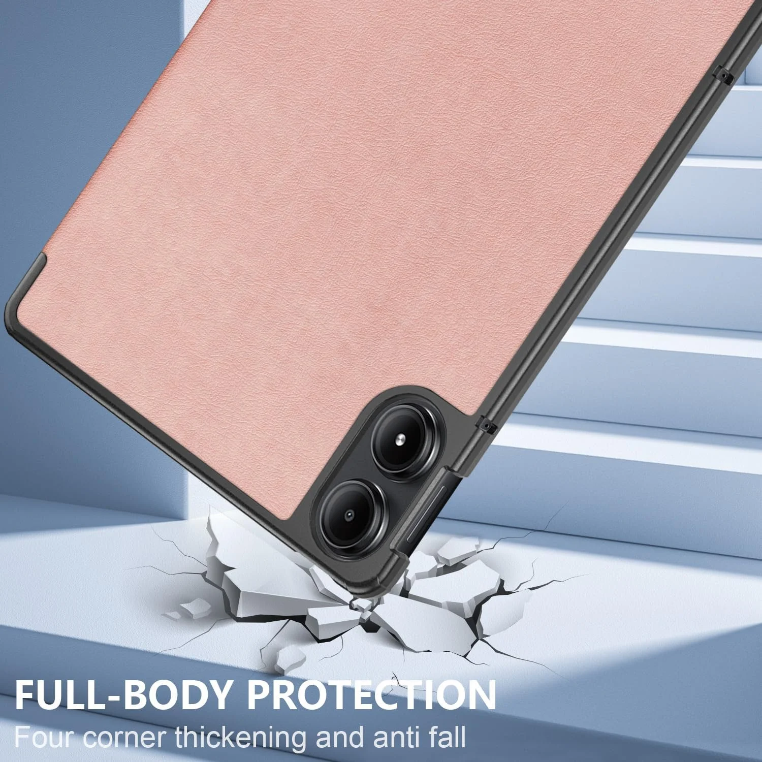 کاور تبلت شیائومی ردمی پد پرو 12.1 اینچی DINGGUAGUA، کاور فوق العاده نازک با قابلیت استند، رزگلد کاور تبلت شیائومی ردمی پد پرو 12.1 اینچی DINGGUAGUA، کاور فوق العاده نازک با قابلیت استند، رزگلد