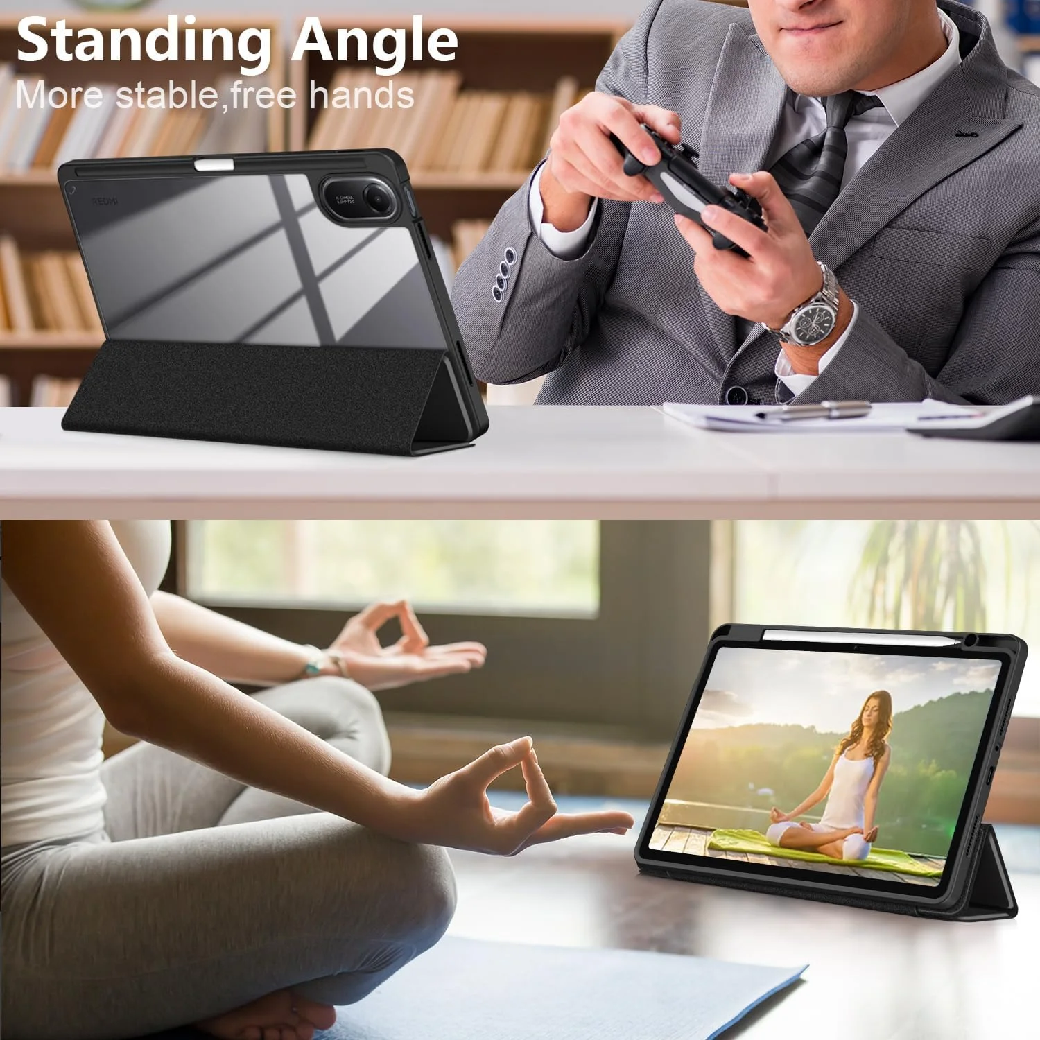 کاور محافظ تبلت شیائومی Redmi Pad 2 با سایز 11 اینچ مدل 2025 برند Yiernuo، ضد ضربه به همراه قابلیت خواب/بیدار شدن خودکار، رنگ مشکی کاور محافظ تبلت شیائومی Redmi Pad 2 با سایز 11 اینچ مدل 2025 برند Yiernuo، ضد ضربه به همراه قابلیت خواب/بیدار شدن خودکار، رنگ مشکی