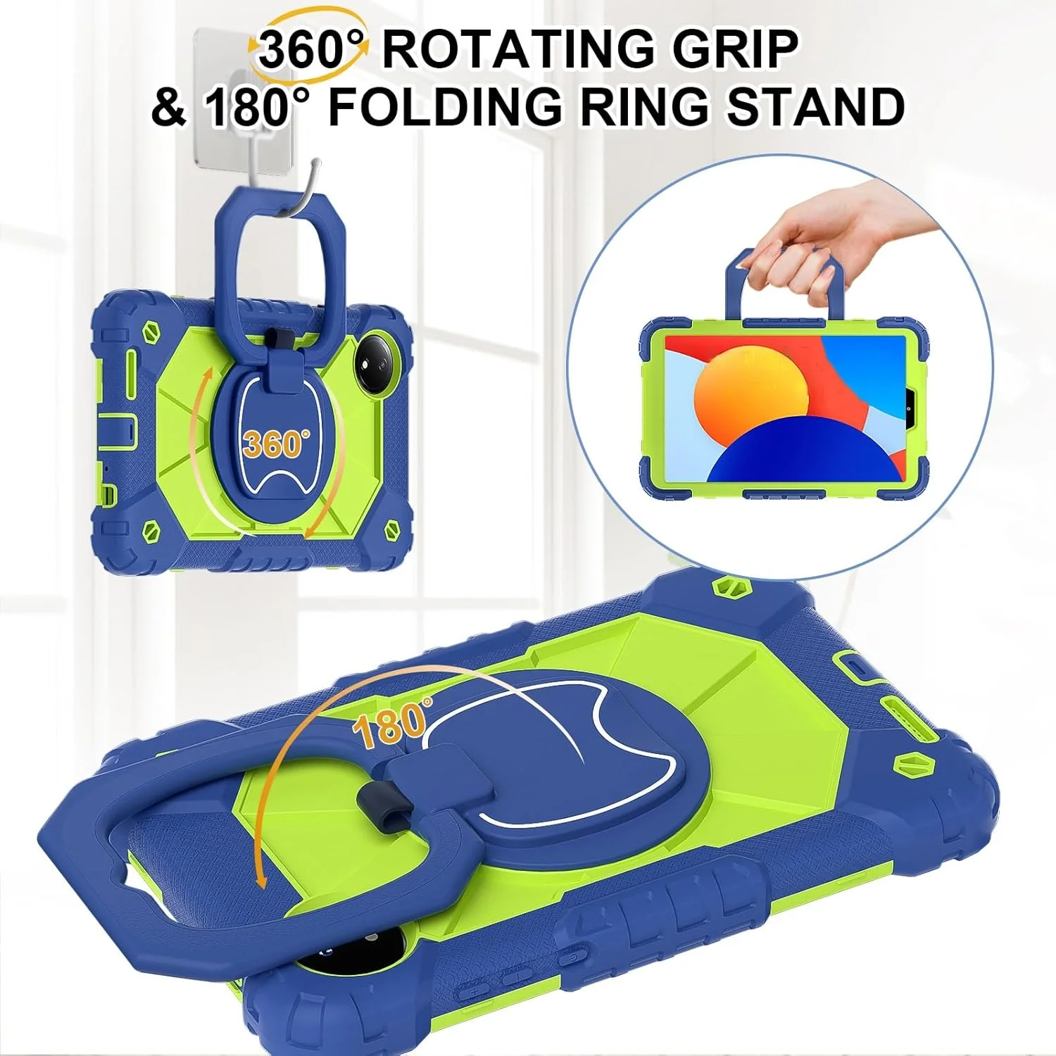 کیف تبلت مسافرتی سازگار با شیائومی Redmi Pad SE 8.7 اینچ 2024، کیف محافظ بادوام و ضد ضربه 8.7 اینچی مناسب برای کودکان به همراه پایه برای شیائومی Redmi Pad SE W Tracol کیف تبلت مسافرتی سازگار با شیائومی Redmi Pad SE 8.7 اینچ 2024، کیف محافظ بادوام و ضد ضربه 8.7 اینچی مناسب برای کودکان به همراه پایه برای شیائومی Redmi Pad SE W Tracol